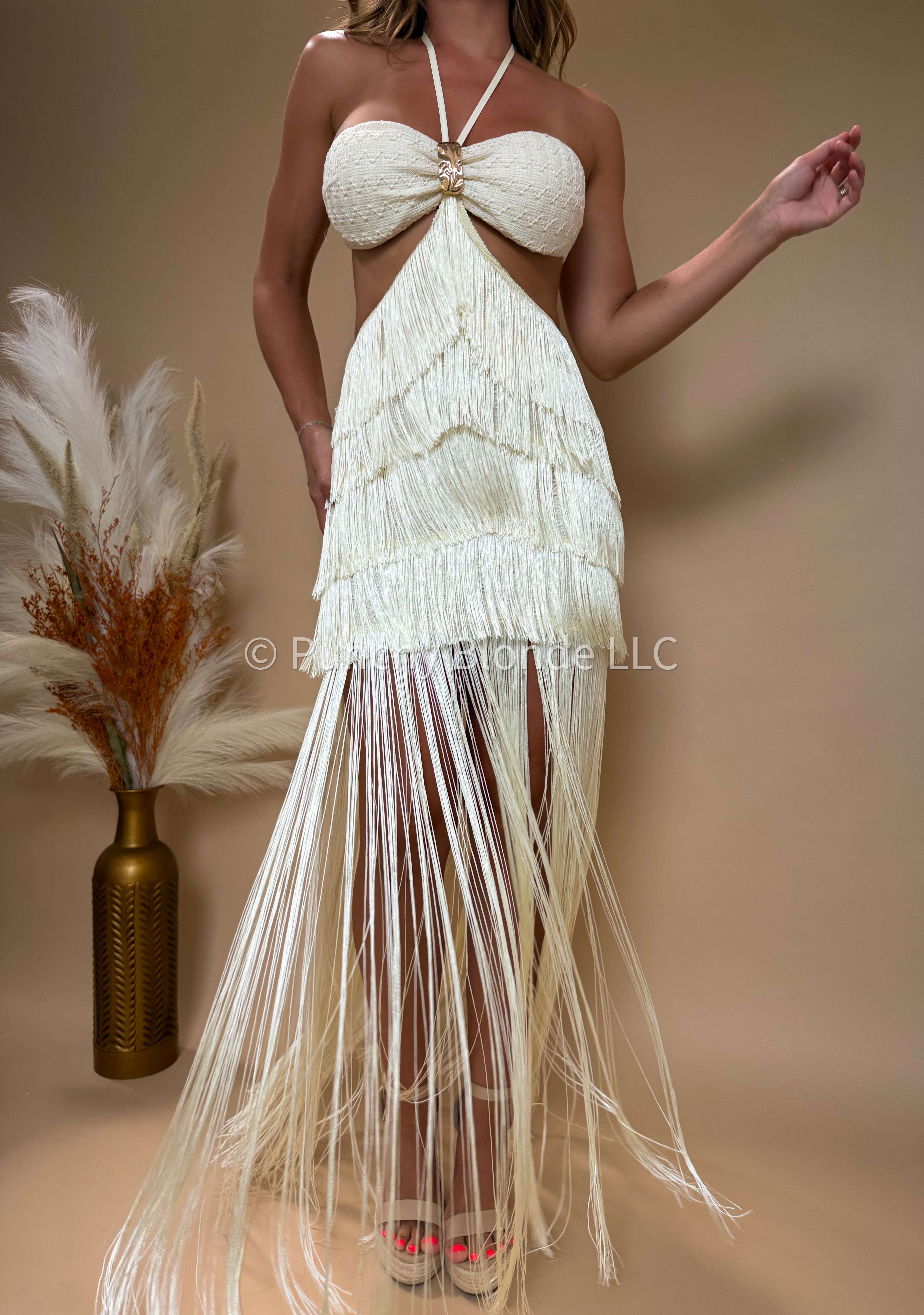 fringe cut out dress Gia fringe cutout stretch peau de soie midi dress Black Owned Everything