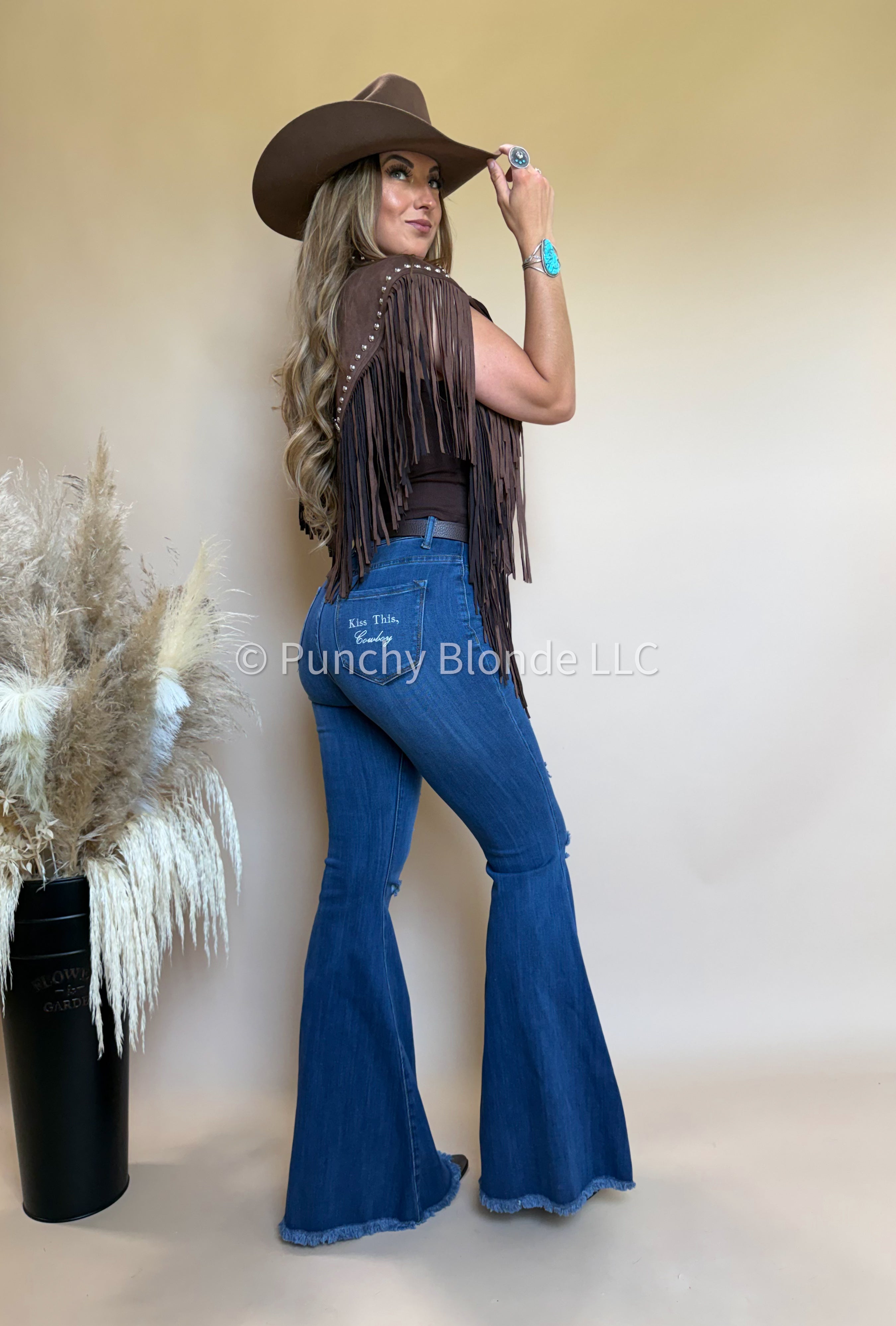 Kiss This, Cowboy Medium Dark Denim Bells