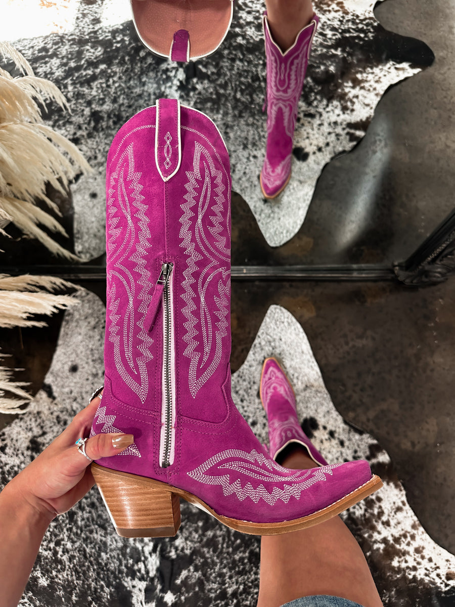 The Ariat Haut Pink Suede Casanova Boots – Western Vogue Boutique