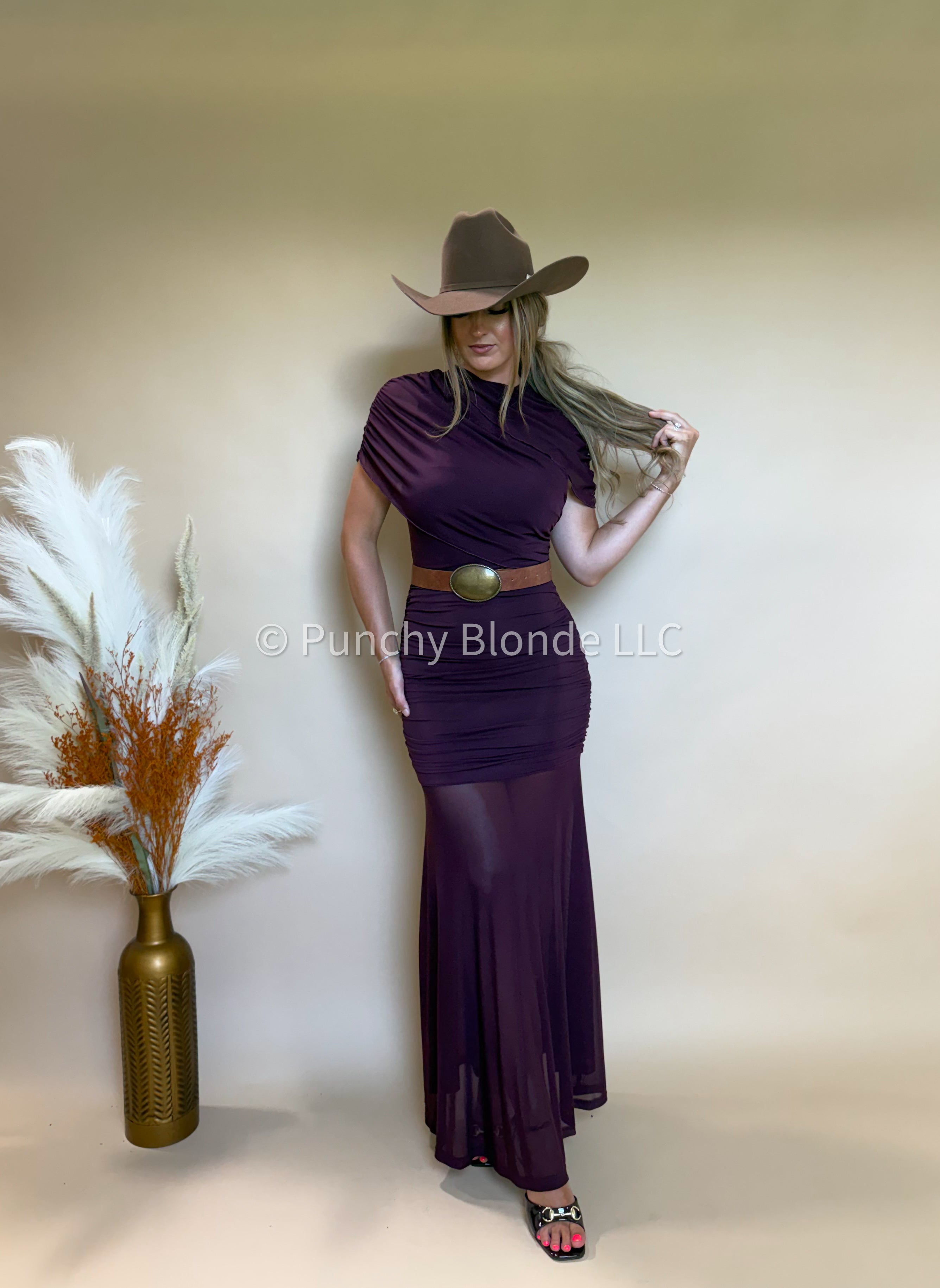 Cowgirl Cabernet Maxi Dress