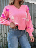 Punchy Pink Cowgirl Sweater