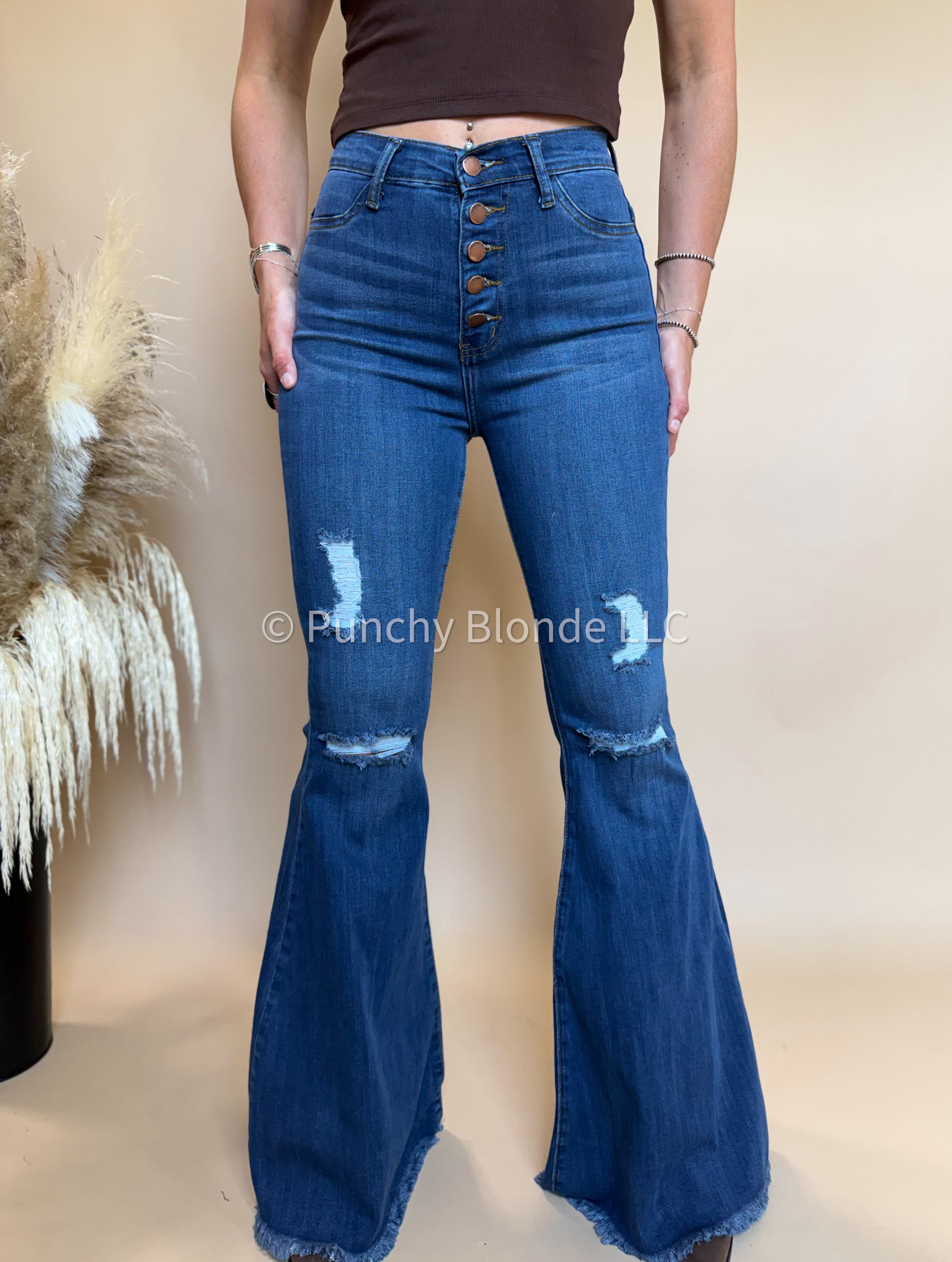 Kiss This, Cowboy Medium Dark Denim Bells