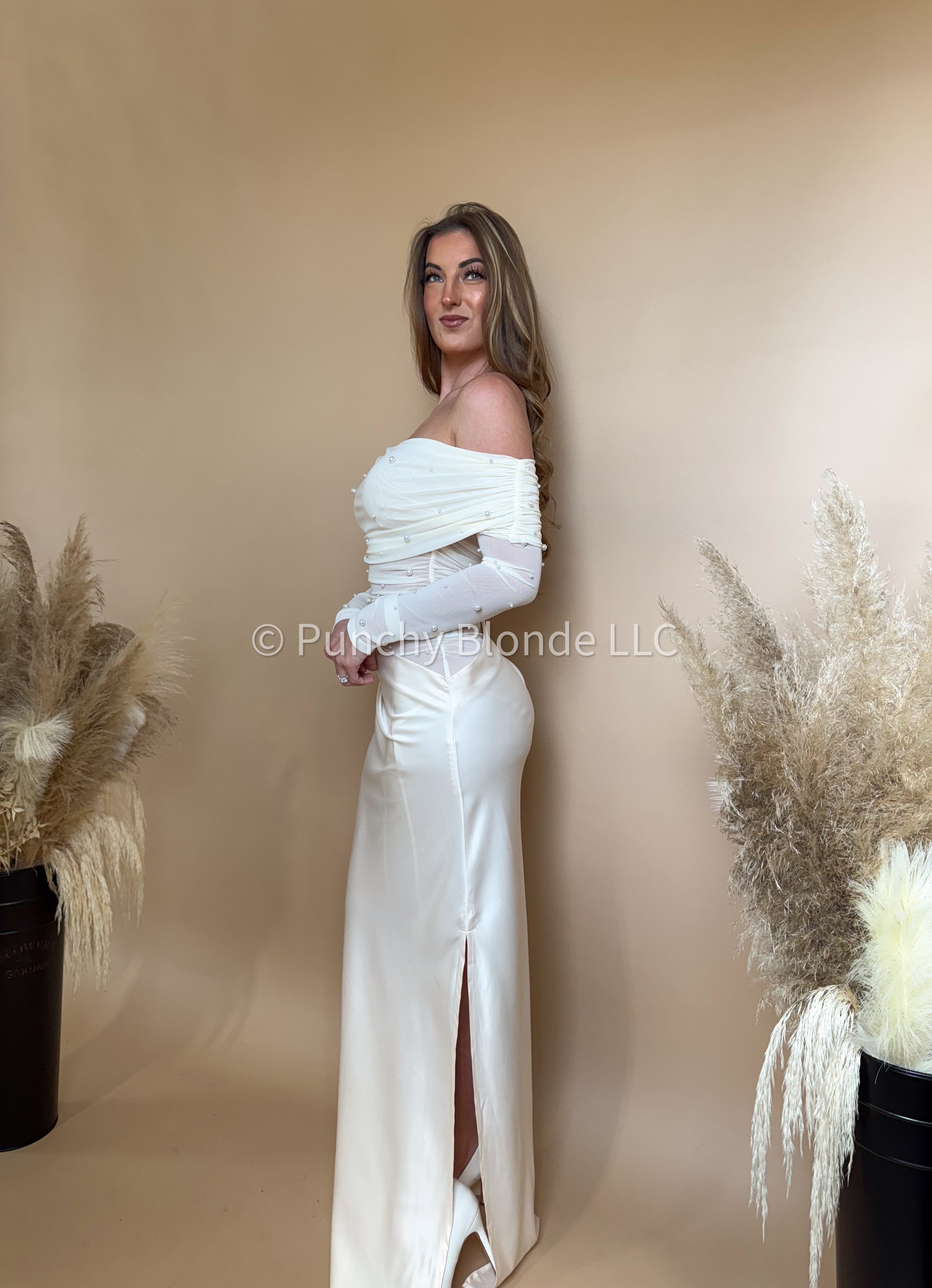 Soft Vow Pearl Maxi Dress