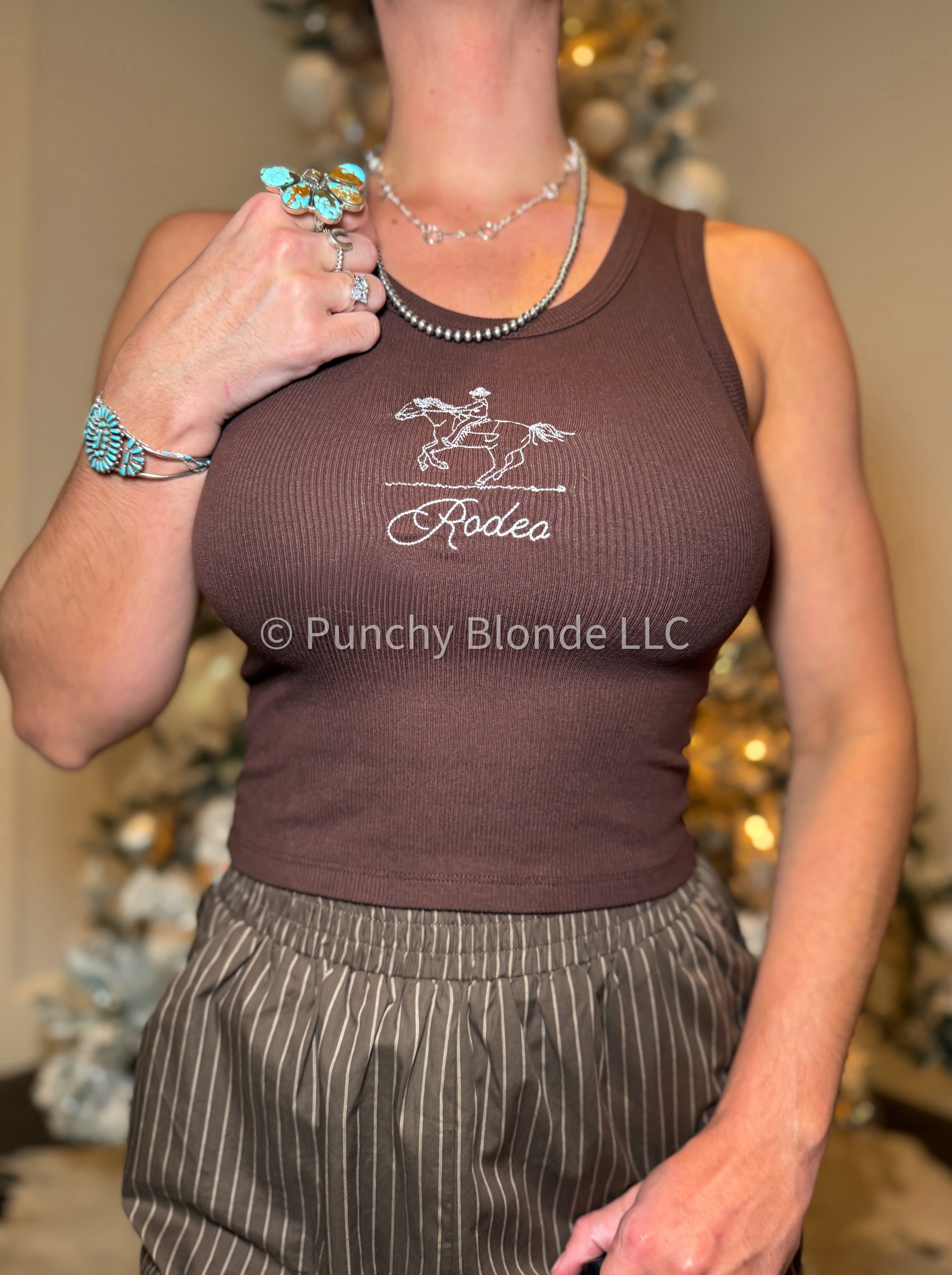 Rodeo Embroidered Tank Top