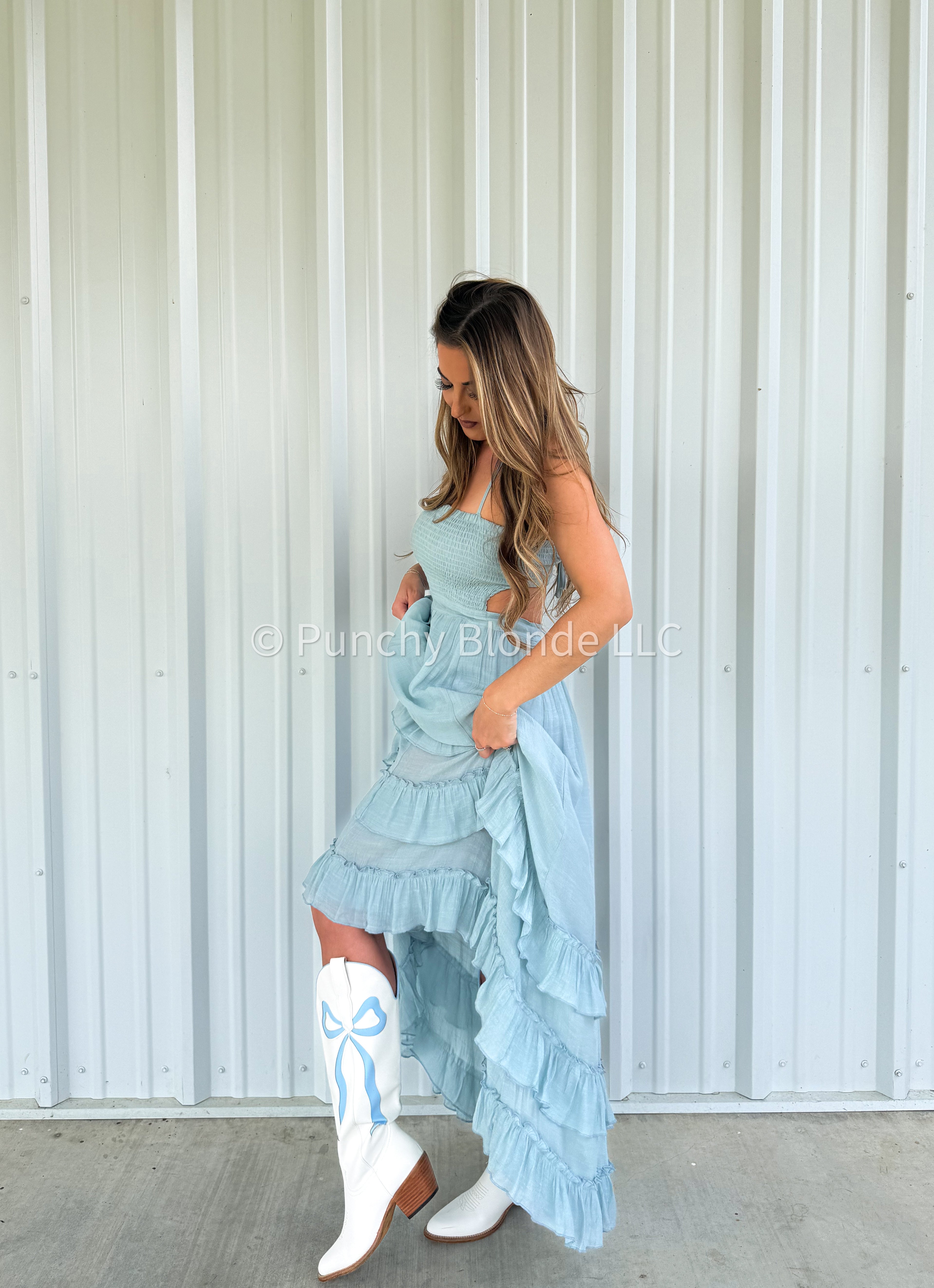 Misty Blue Maxi Dress