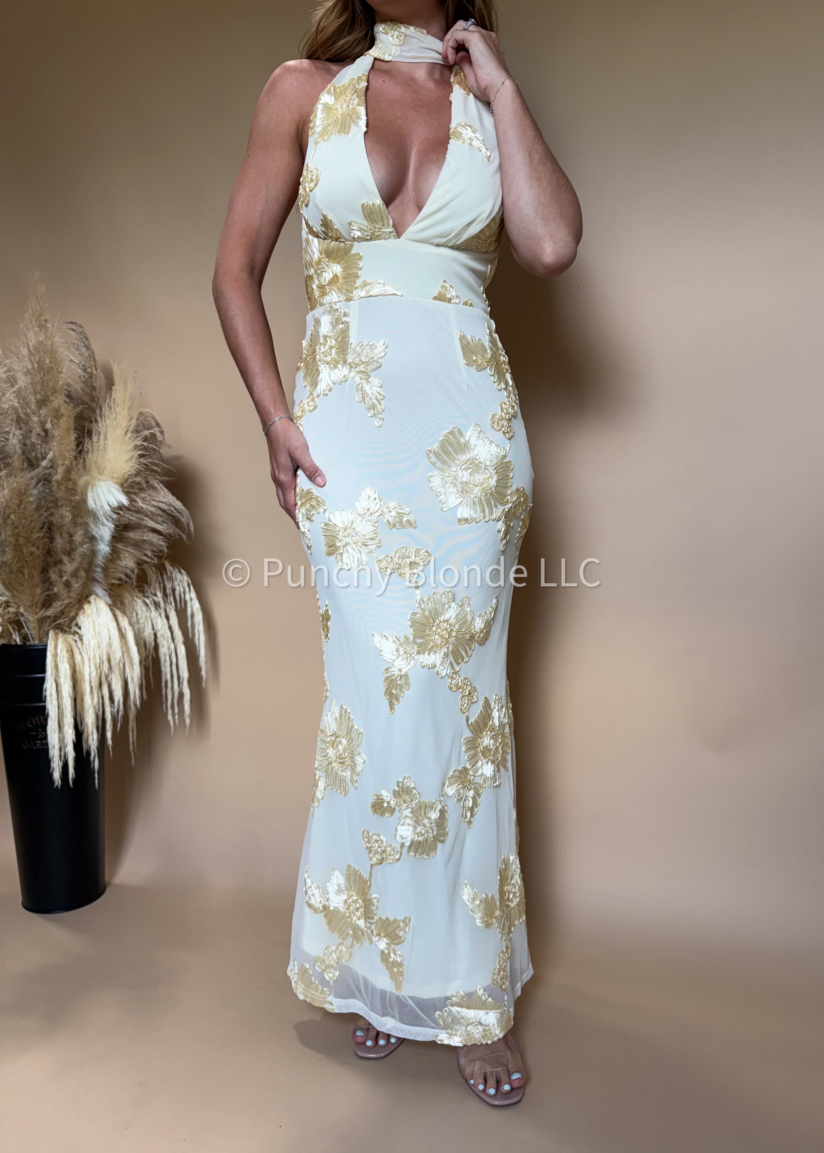 Marigold Floral Maxi Dress