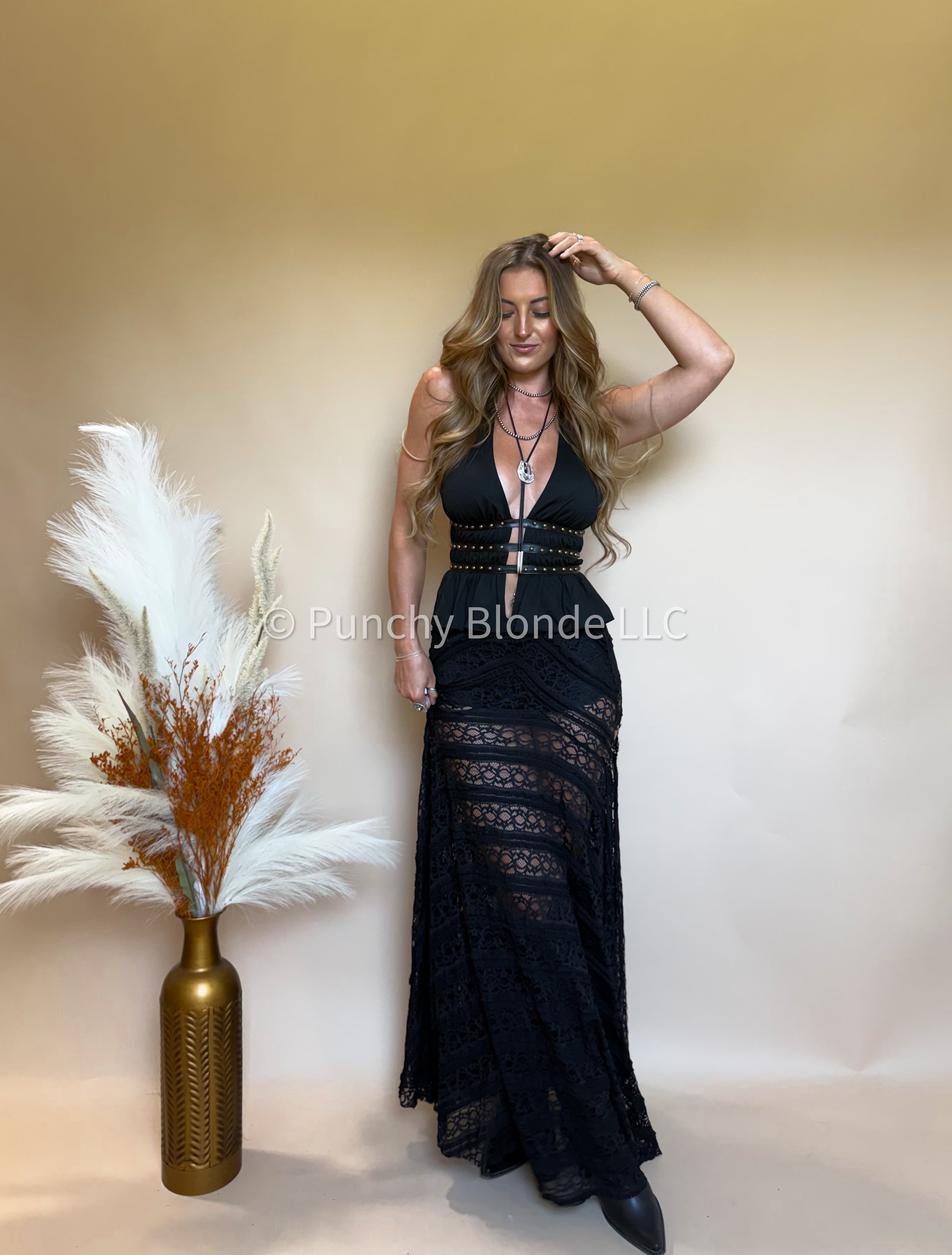 Midnight Veil Lace Skirt