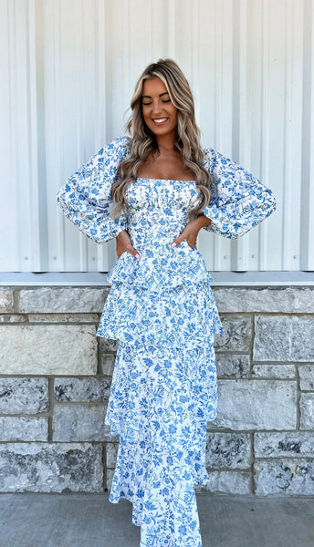 Passionflower Long Sleeve Maxi Dress