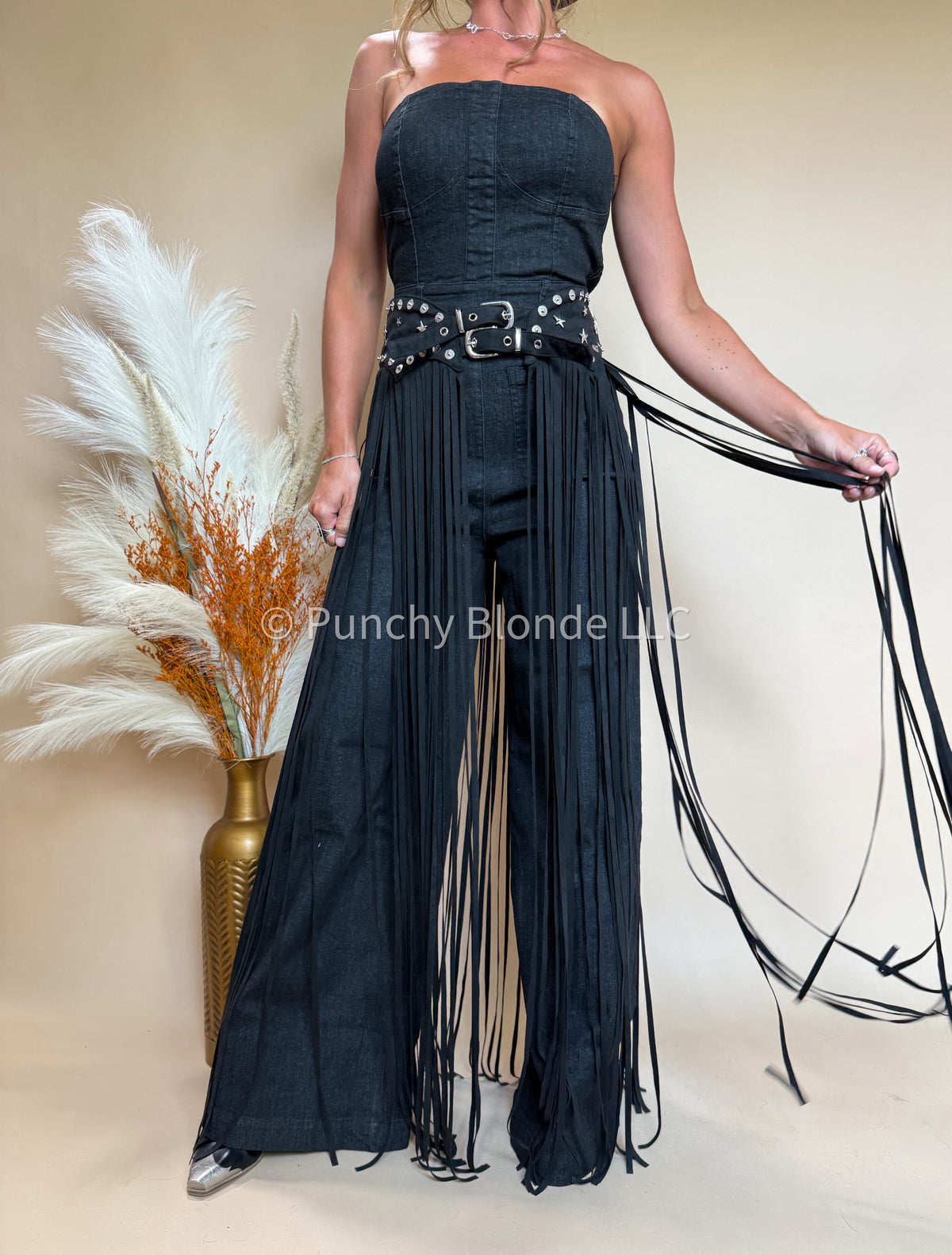 Honky Tonk Black Fringe Belt