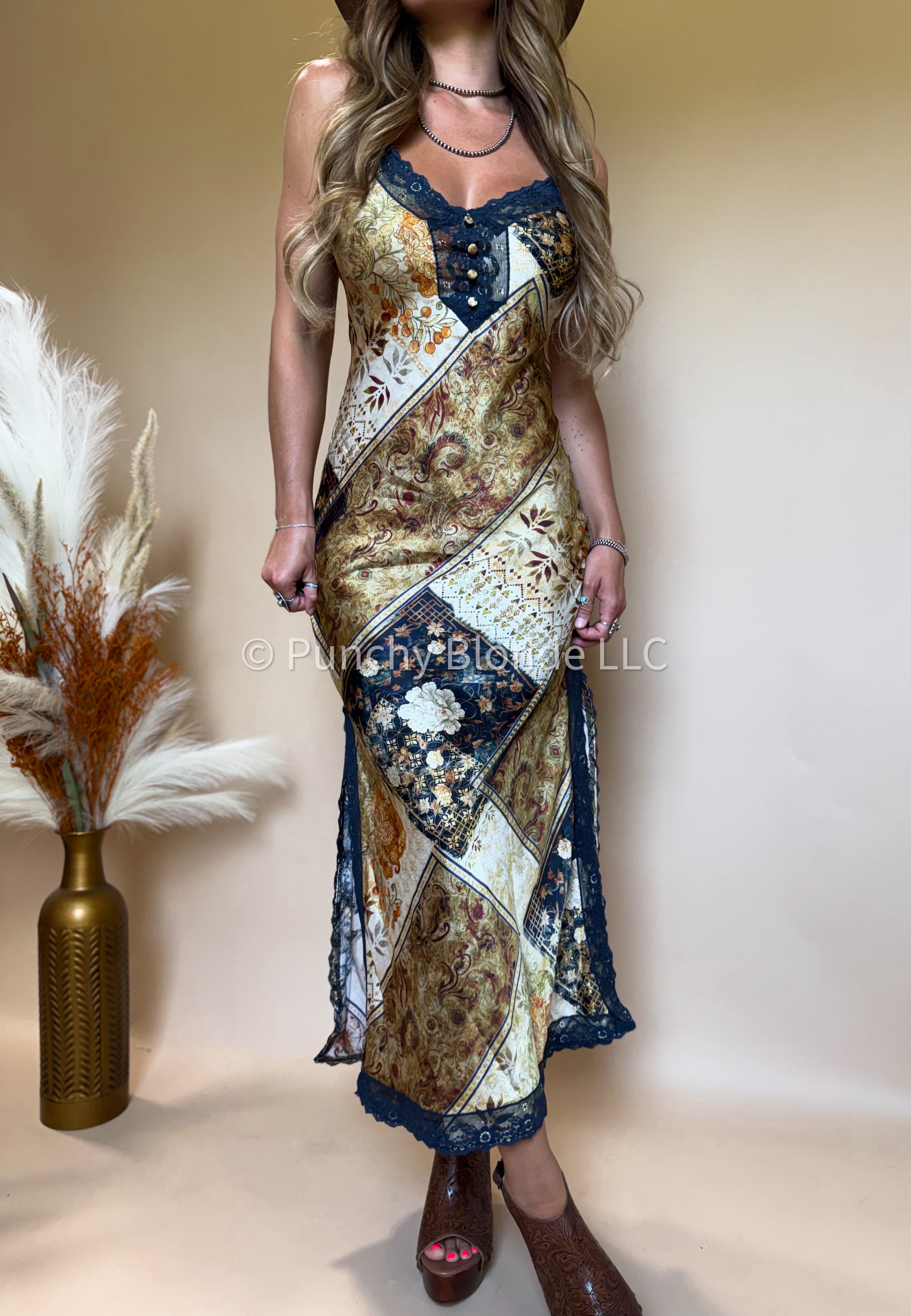 Paisley Twang Slip Dress