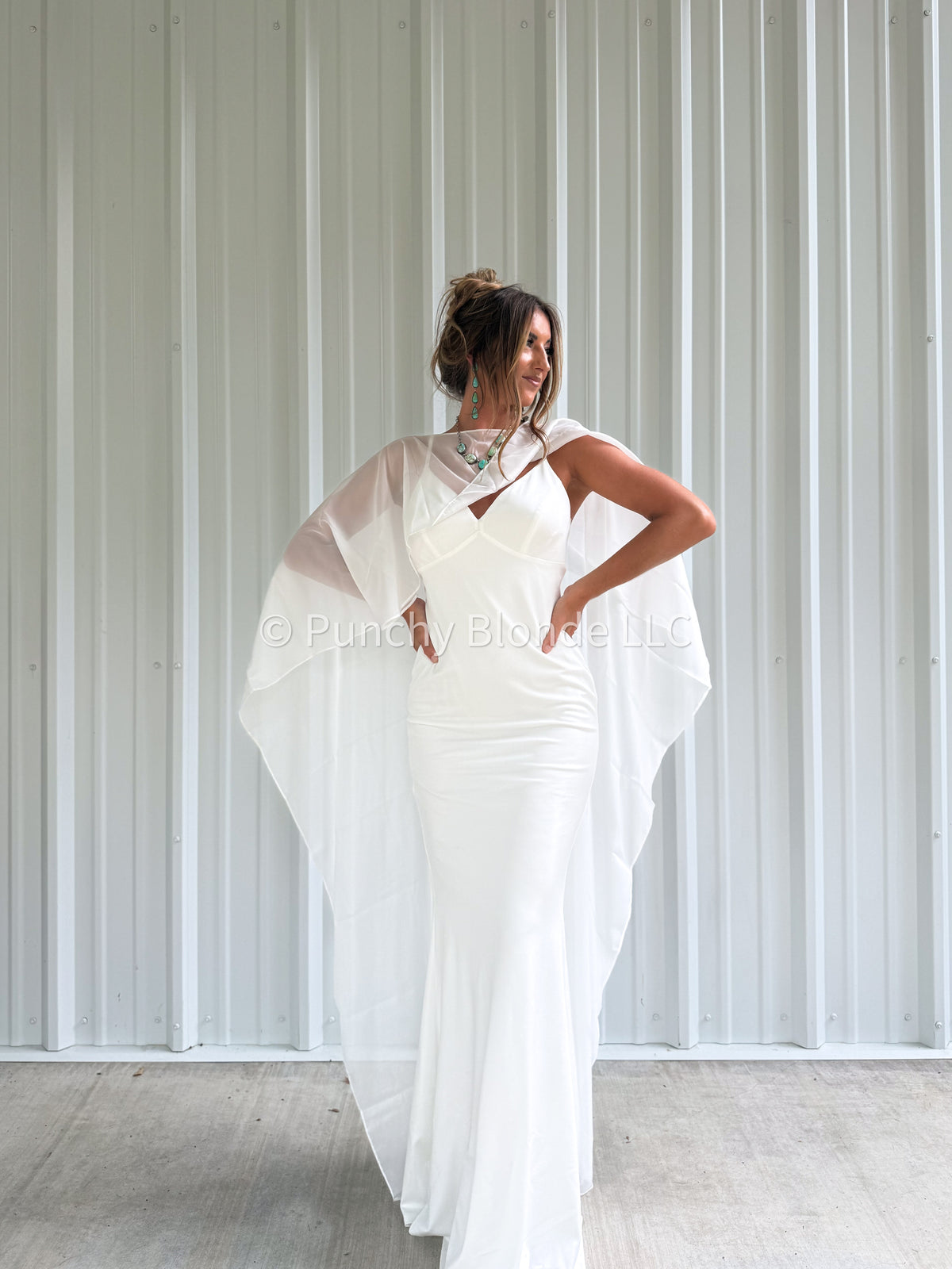 Coming December 2026 * Southern Vow Cape Dress