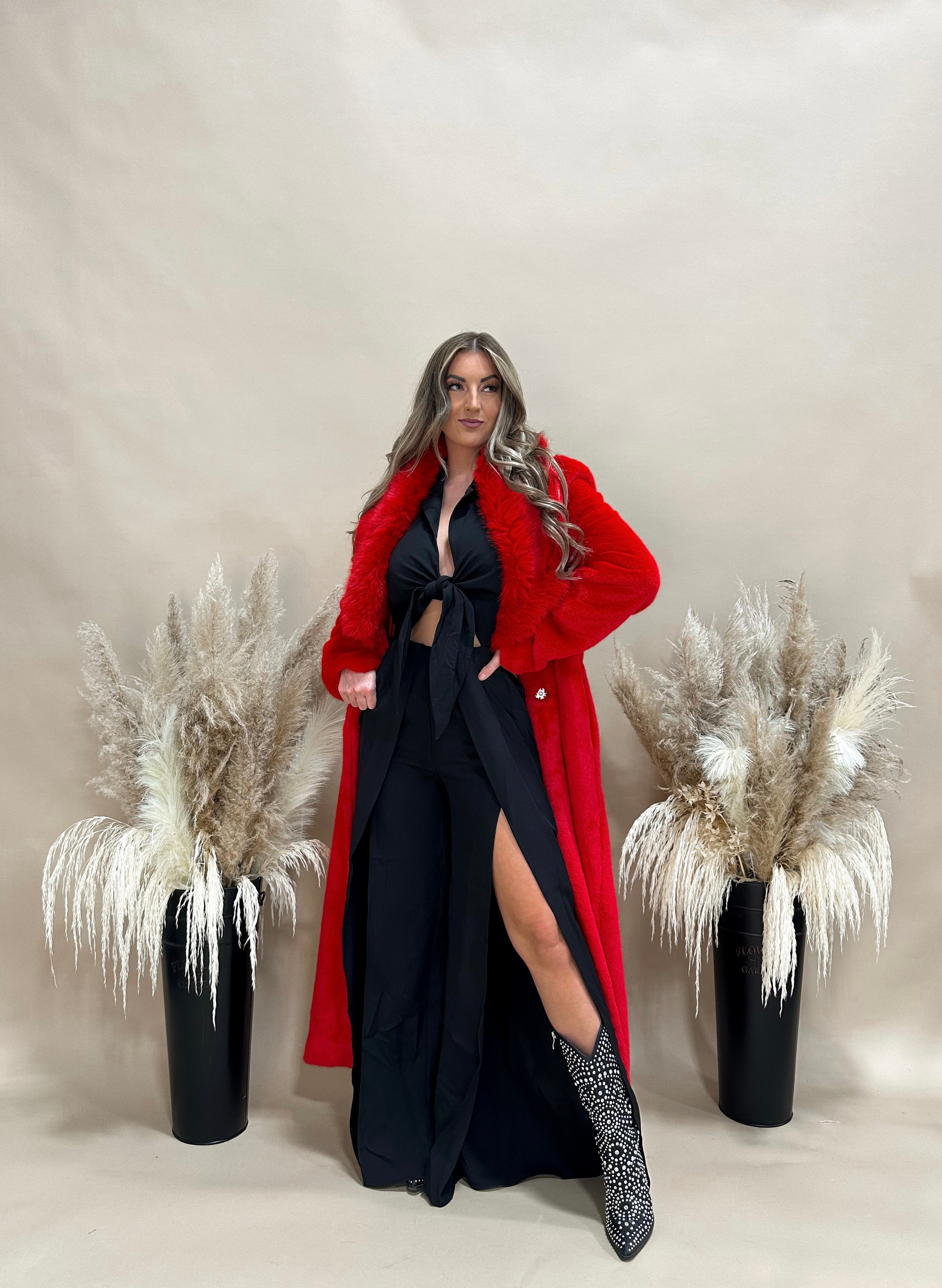 Dutton Luxe Red Fur Coat