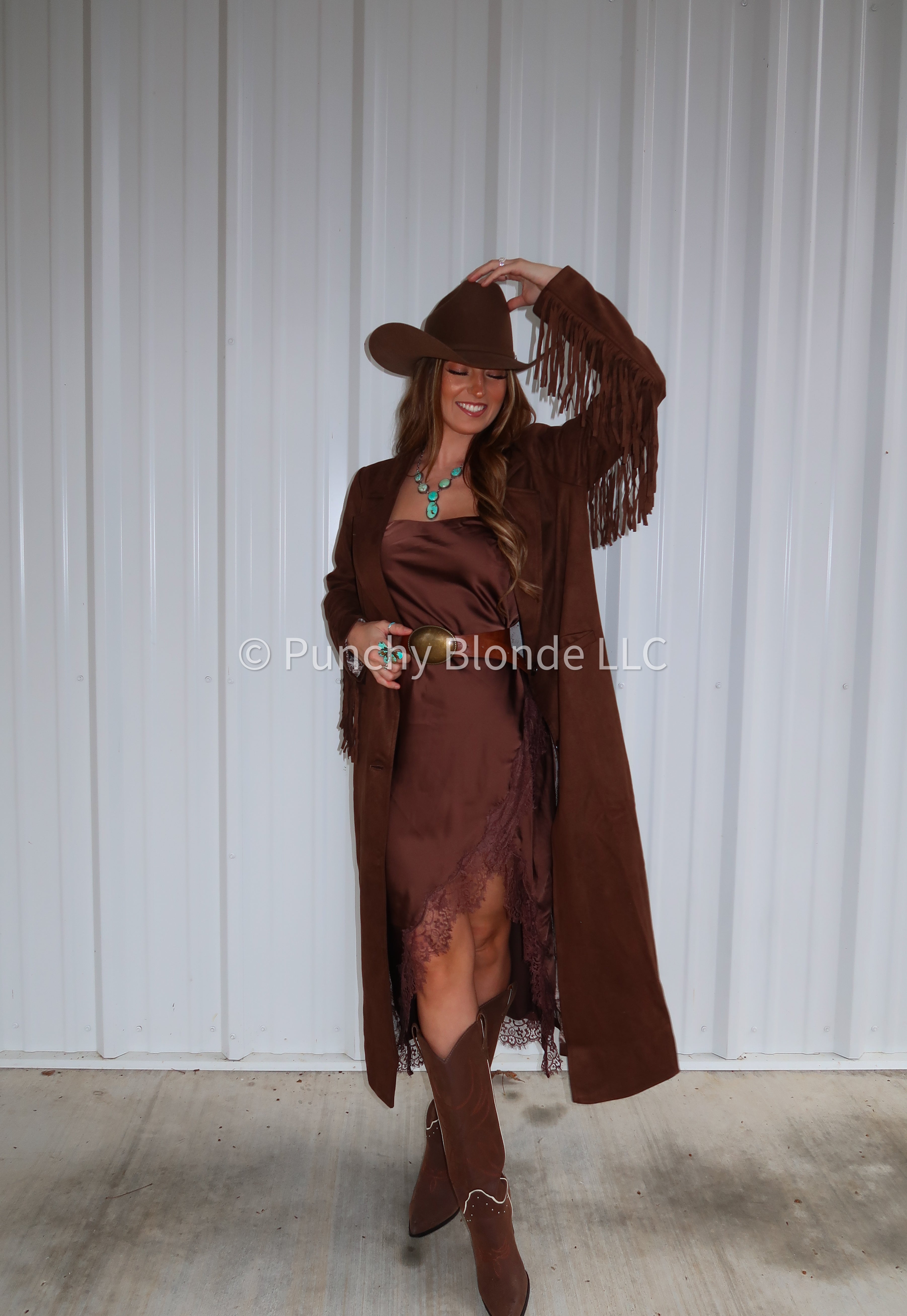 Mocha Muse Fringe Coat