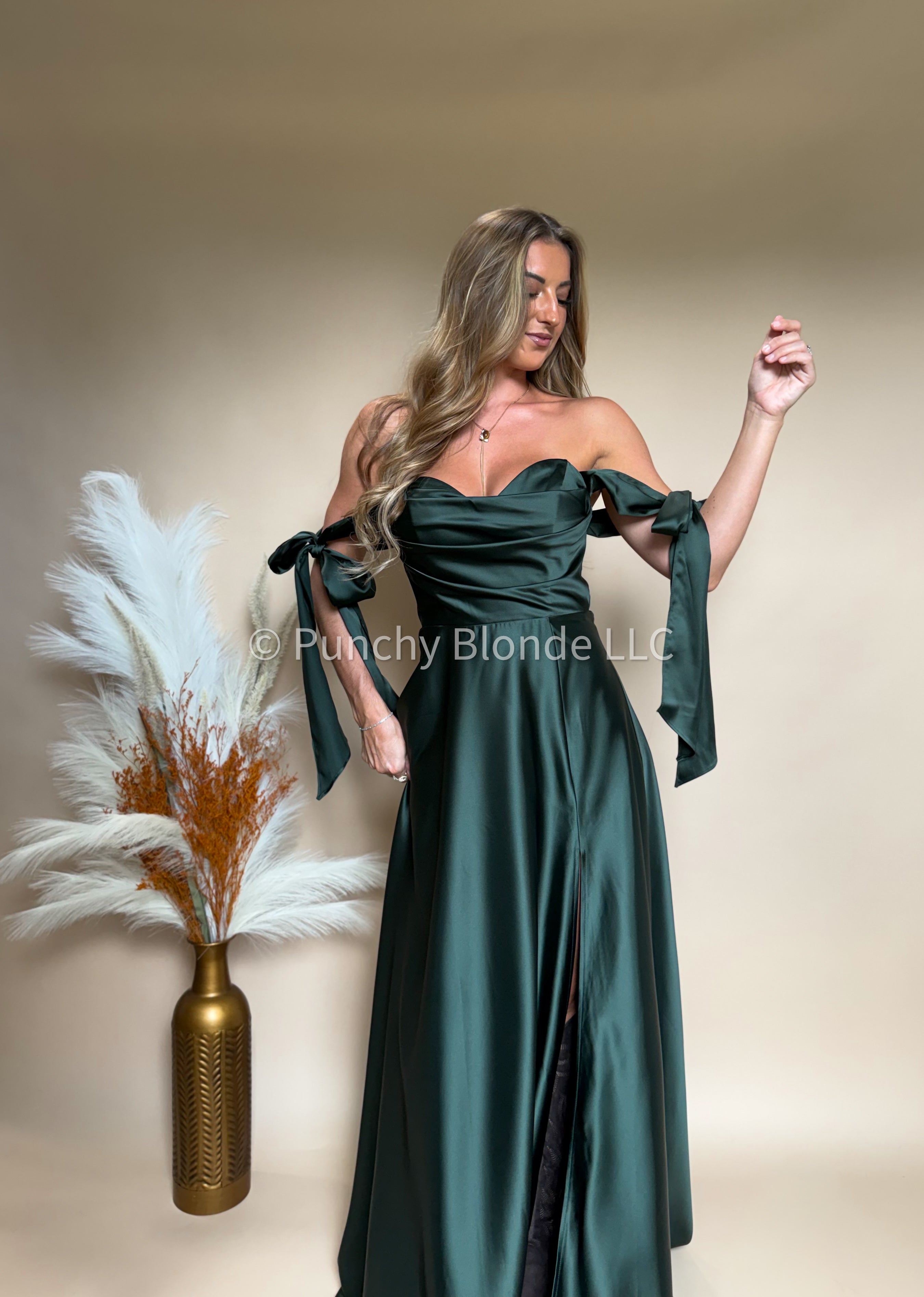Outlaw Olive Satin Dress