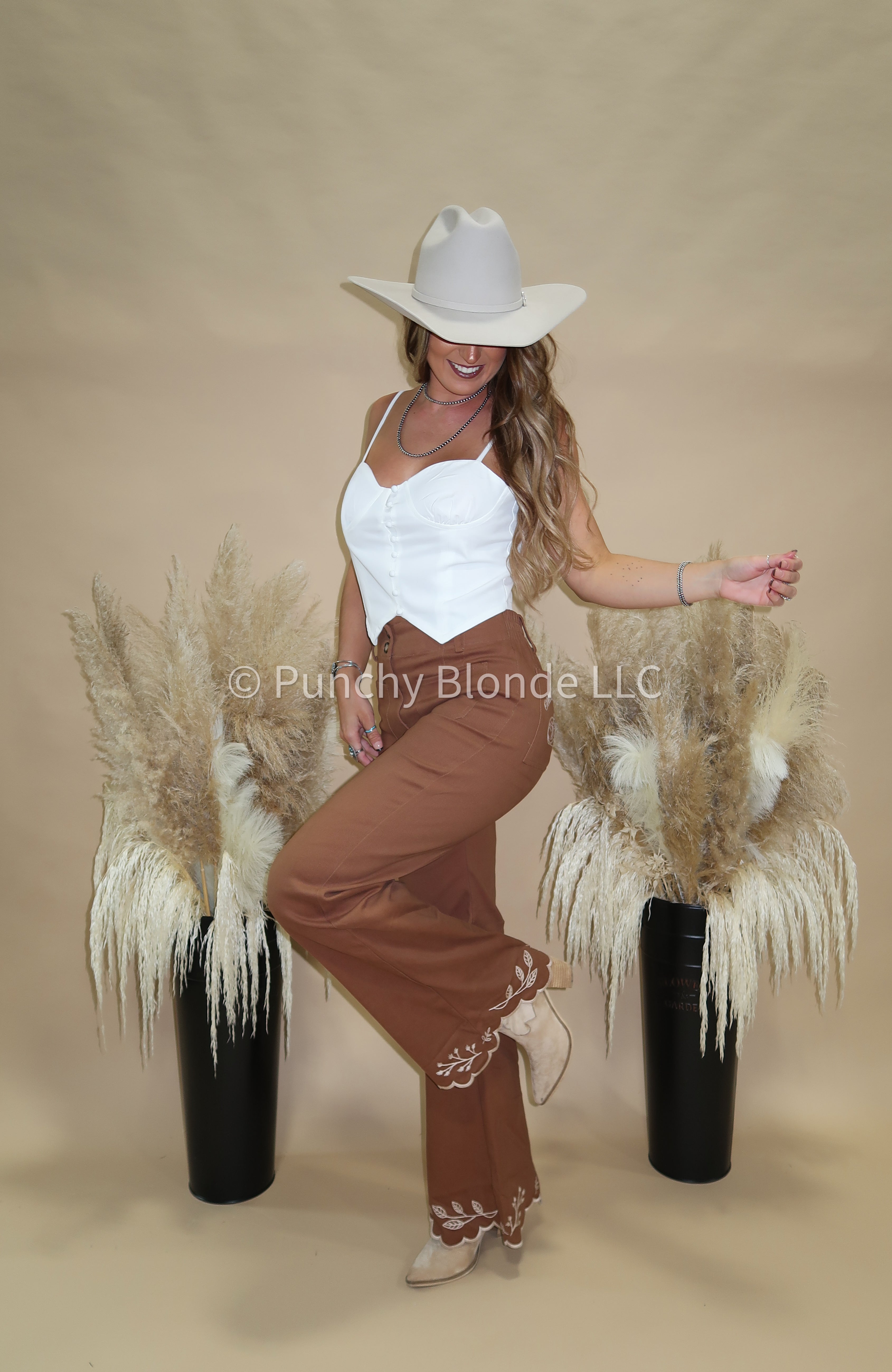 Cowgirl Embroidered Flare Pants