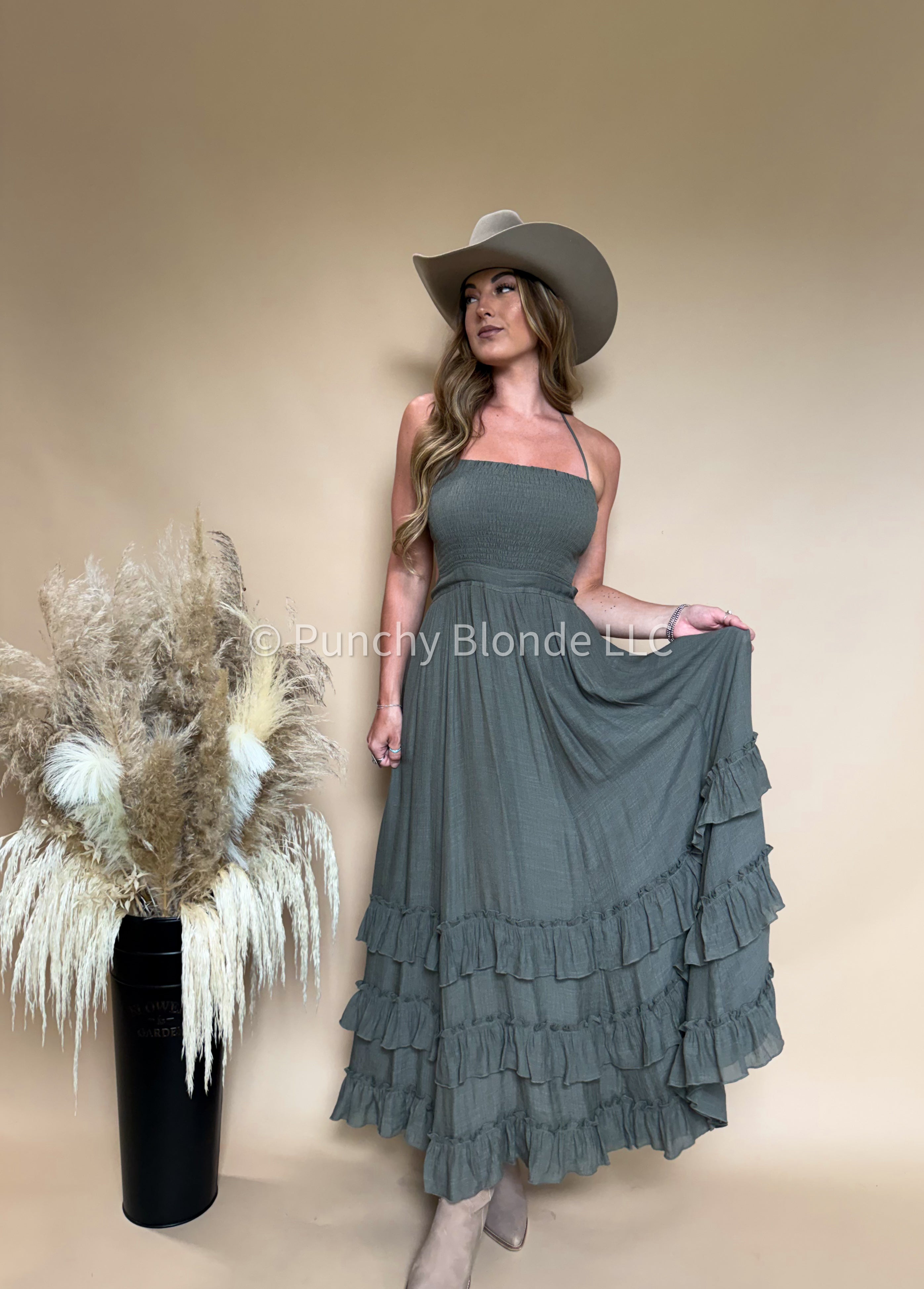 Outlaw Olive Maxi Dress