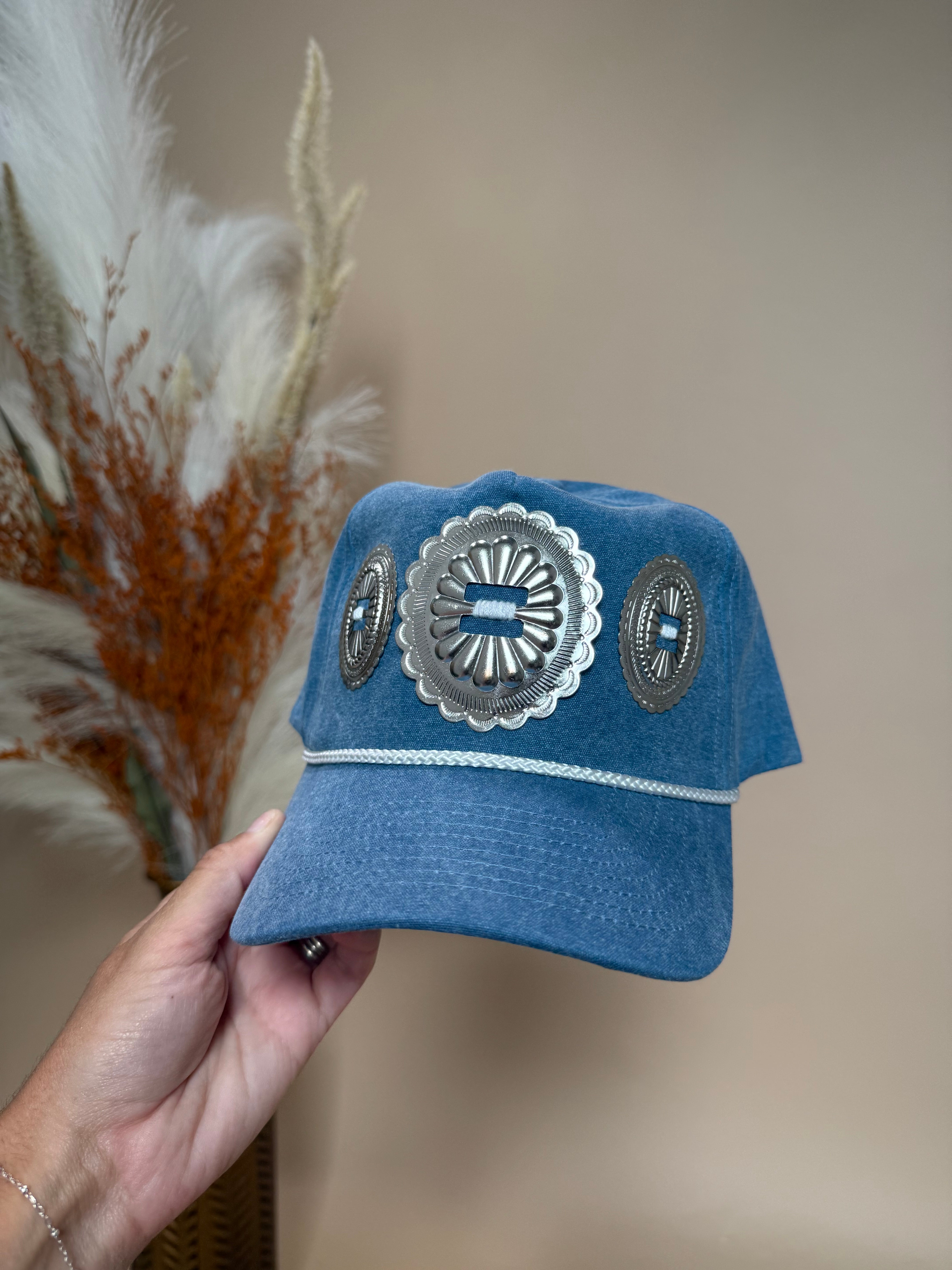 Denim Concho Trucker Hat