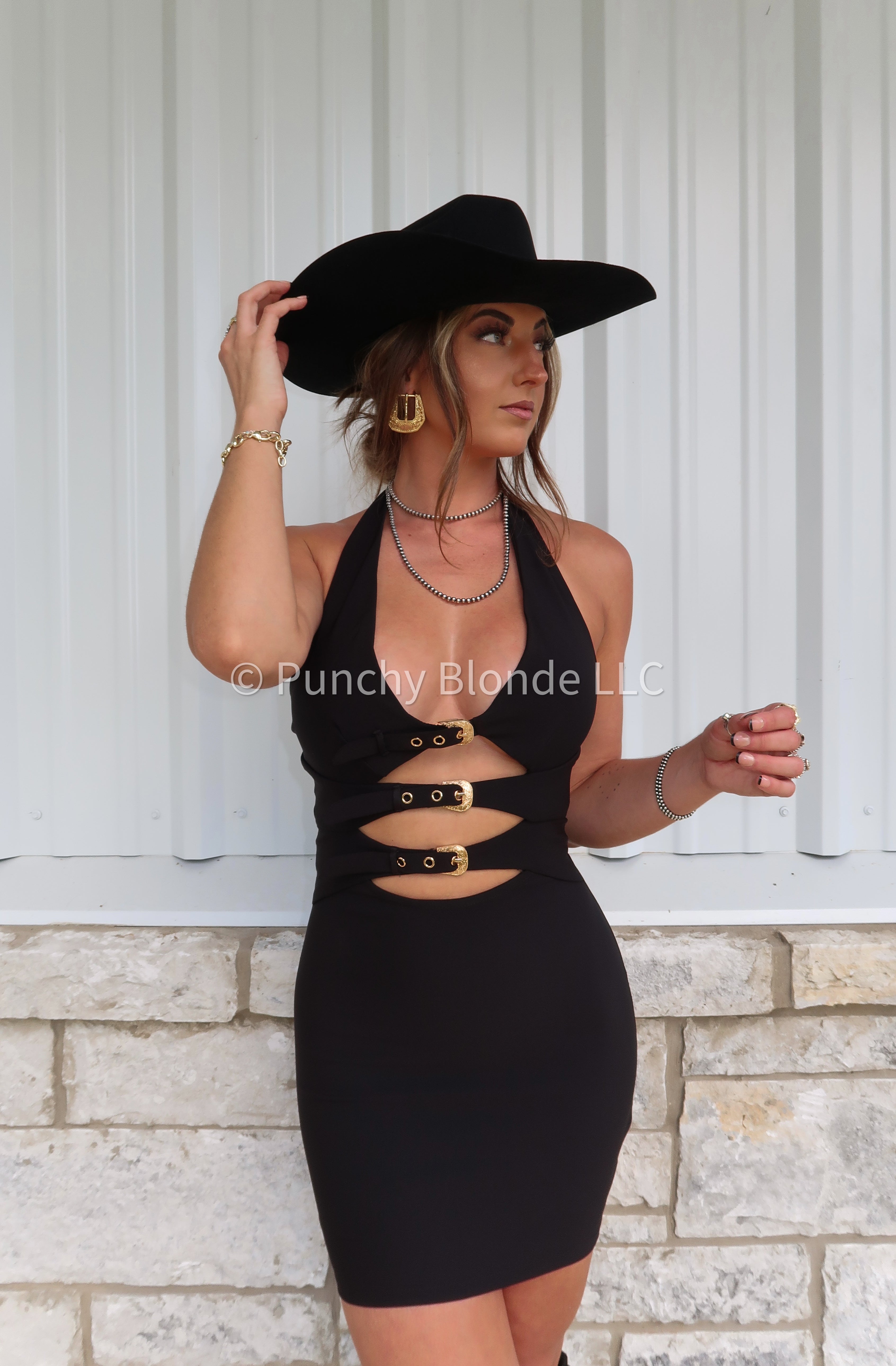 Buckle Up Gold Earrings