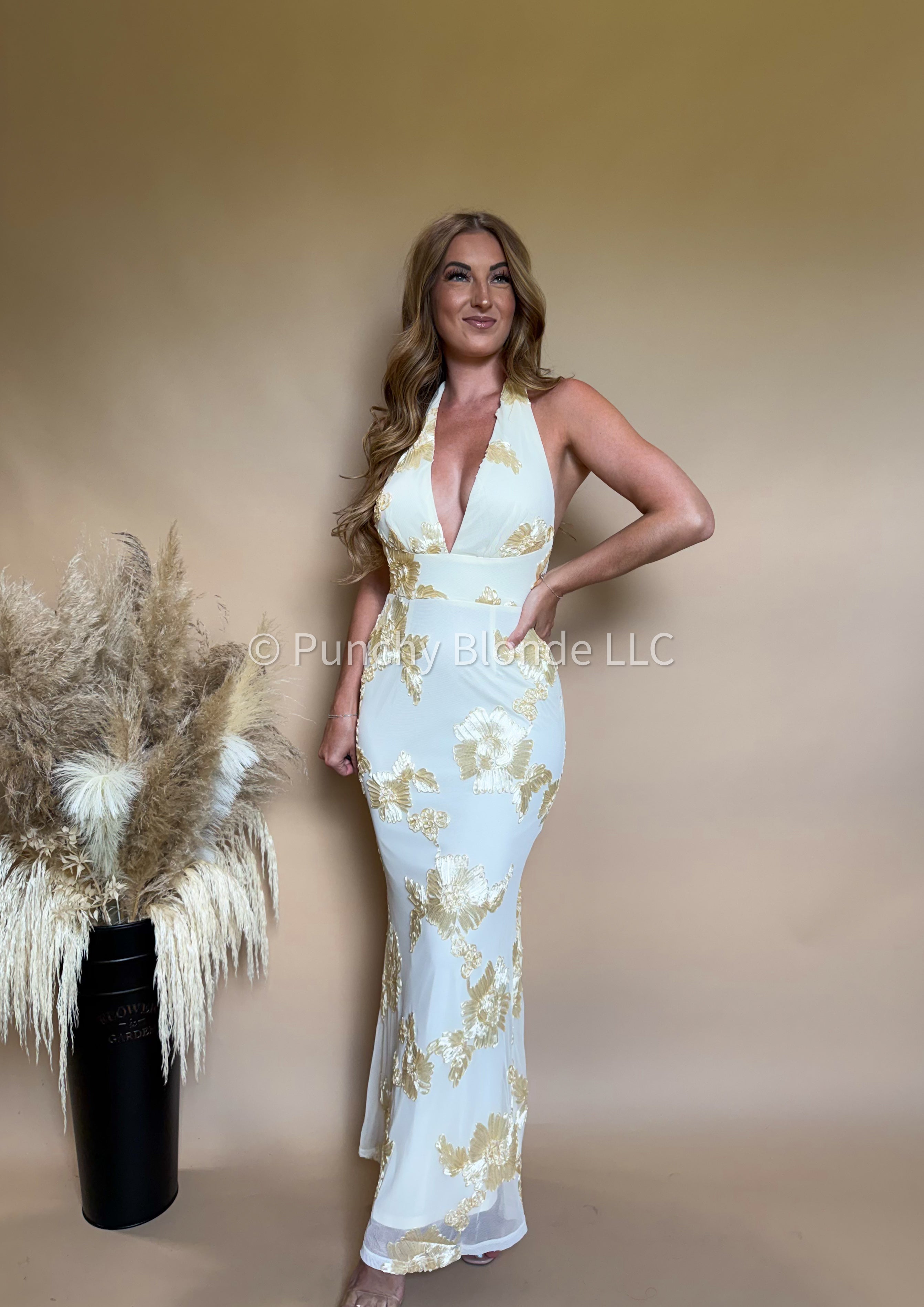 Marigold Floral Maxi Dress