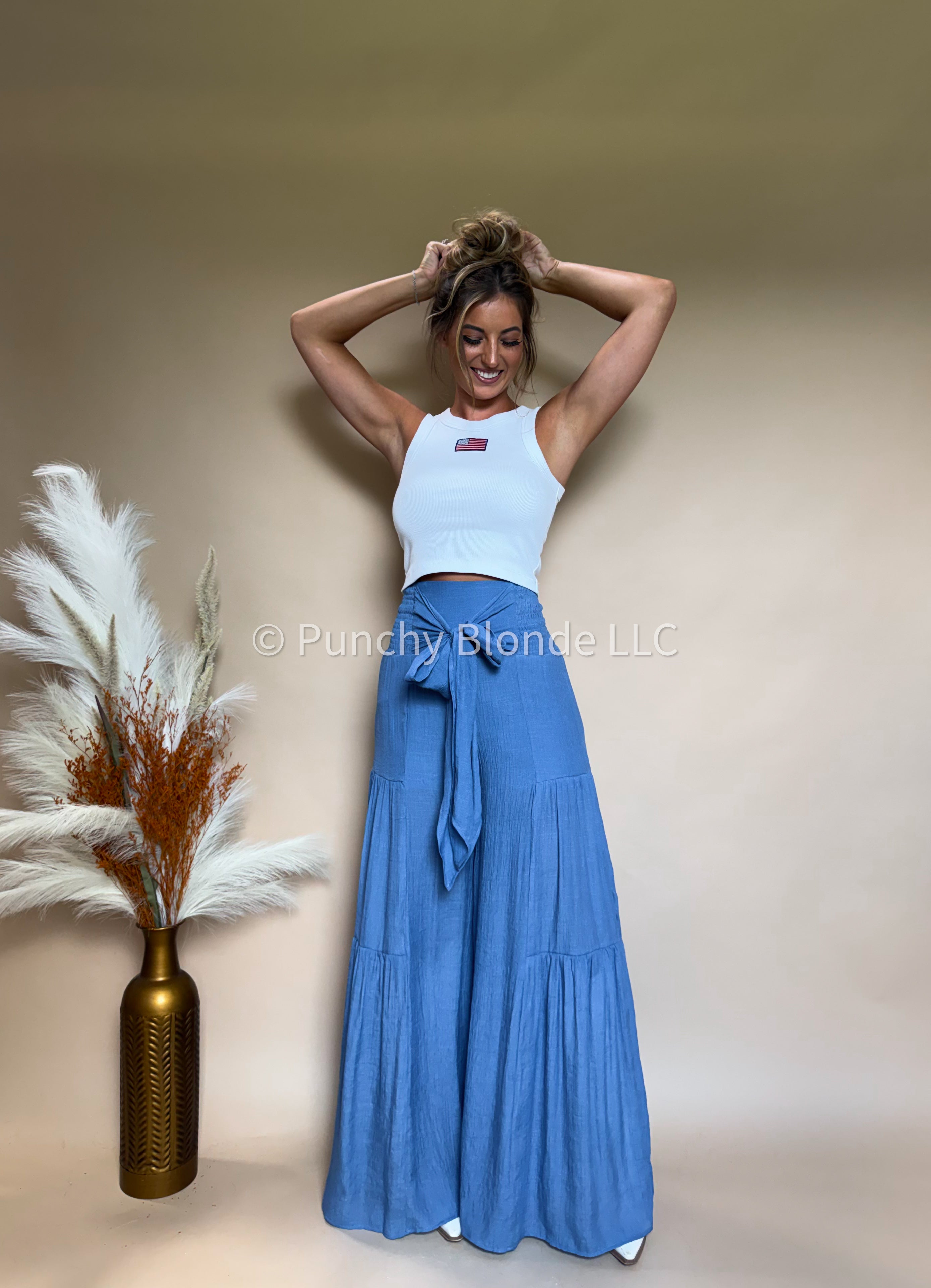 Catch Me Blue Palazzo Pants