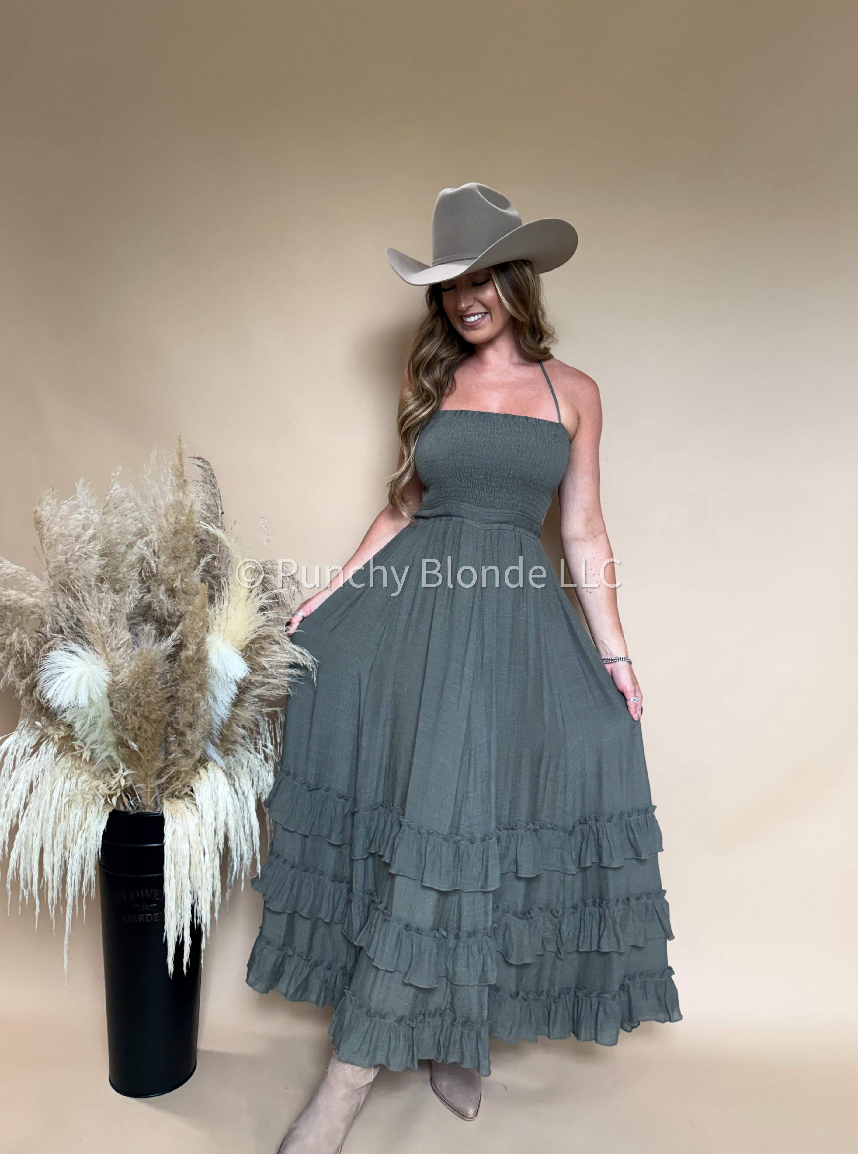 Outlaw Olive Maxi Dress