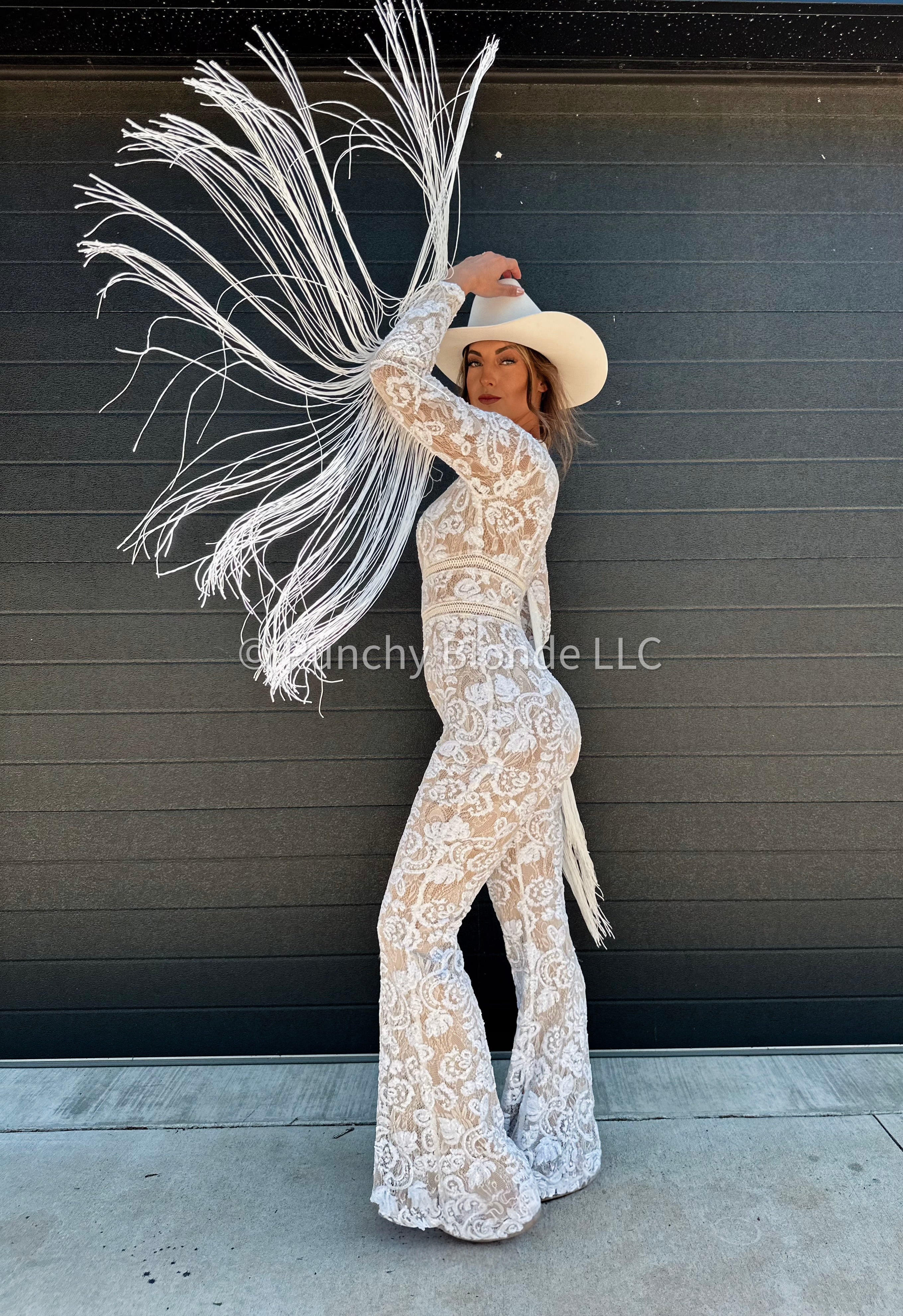 Boho Bride Fringe Jumpsuit