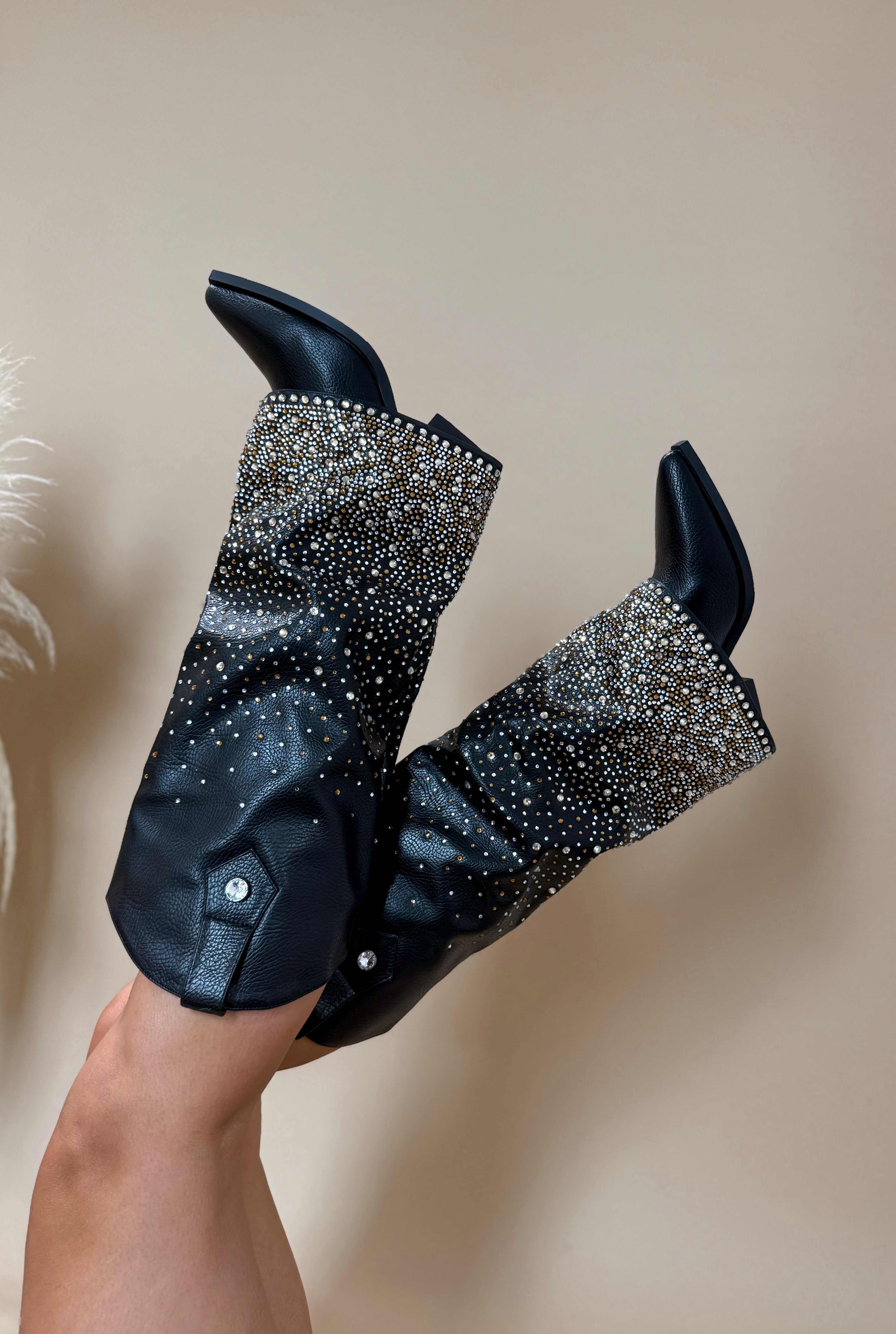 Actin’ Up Rhinestone Leather Boots