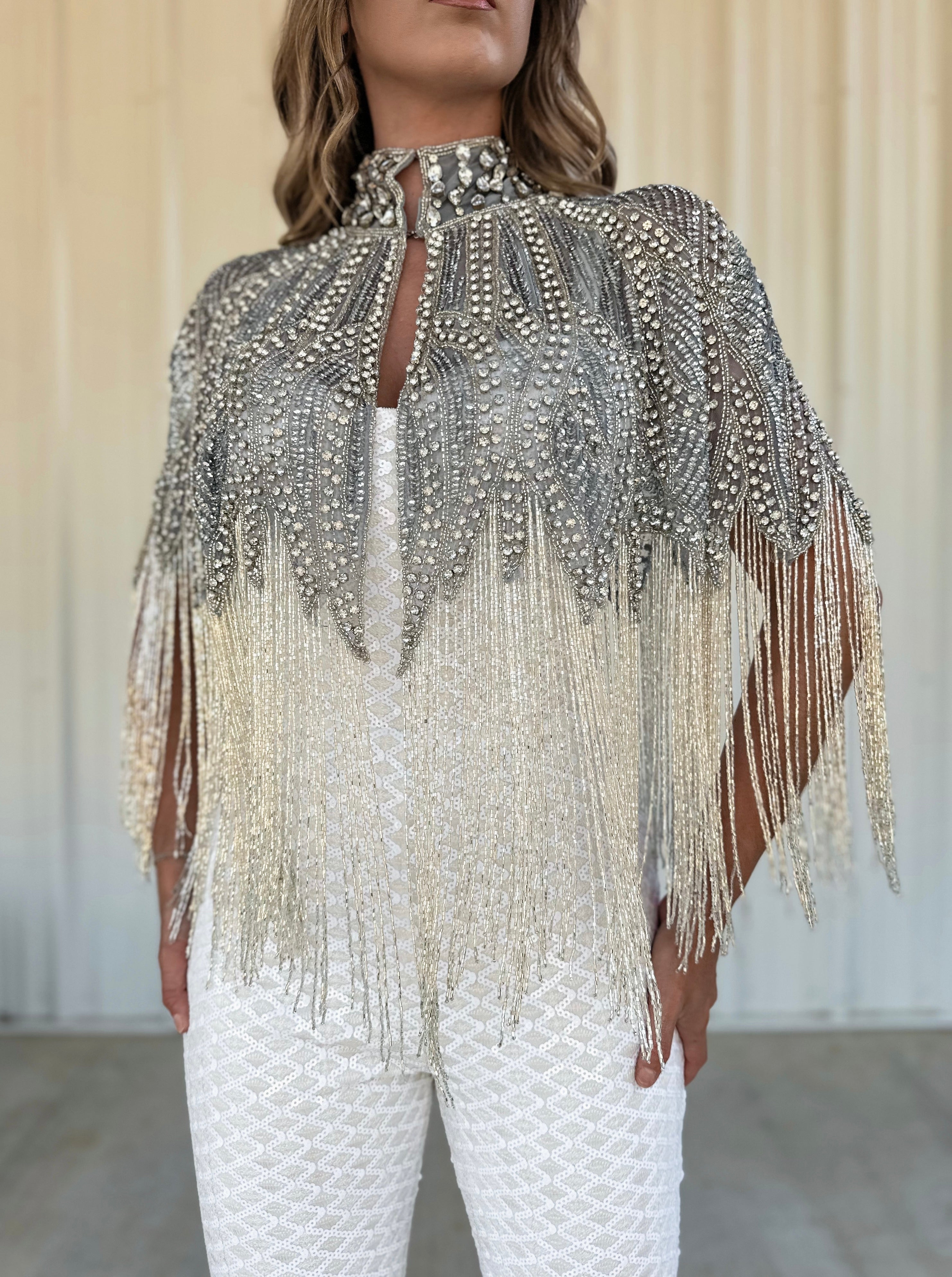 Silver Luxe Crystal Cape