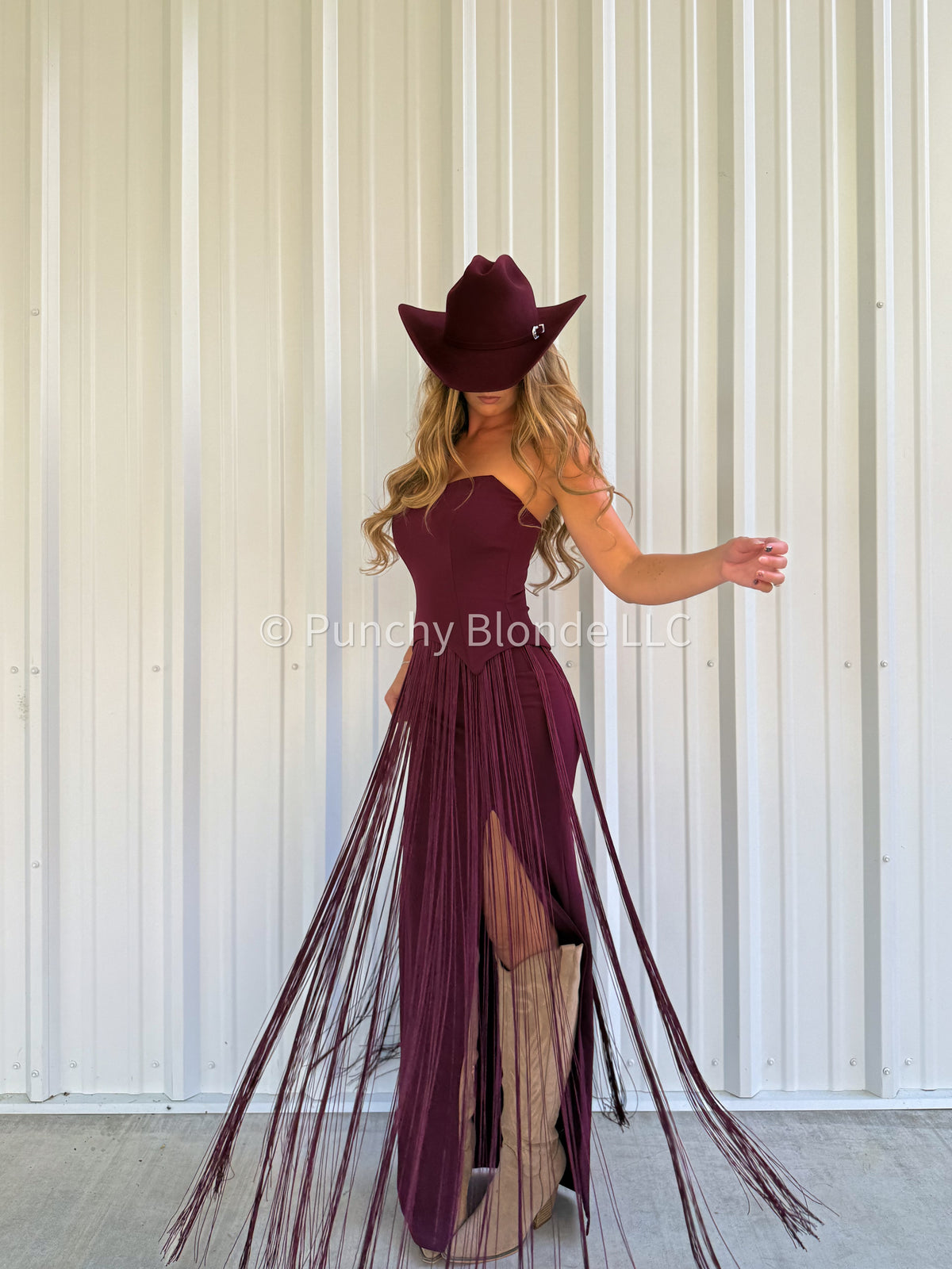 Merlot Mirage Fringe Dress