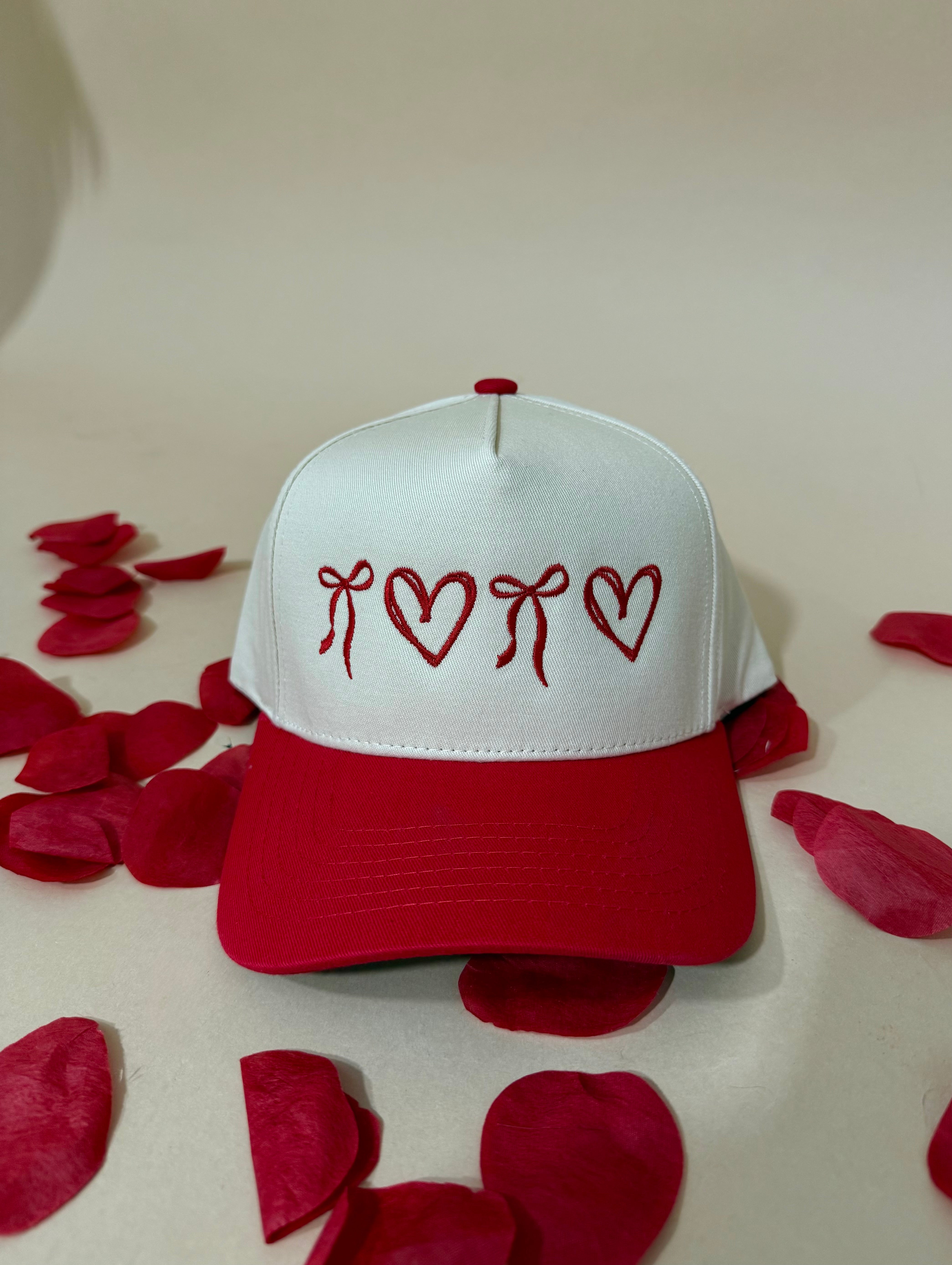 Bows & Hearts Red Trucker Hat