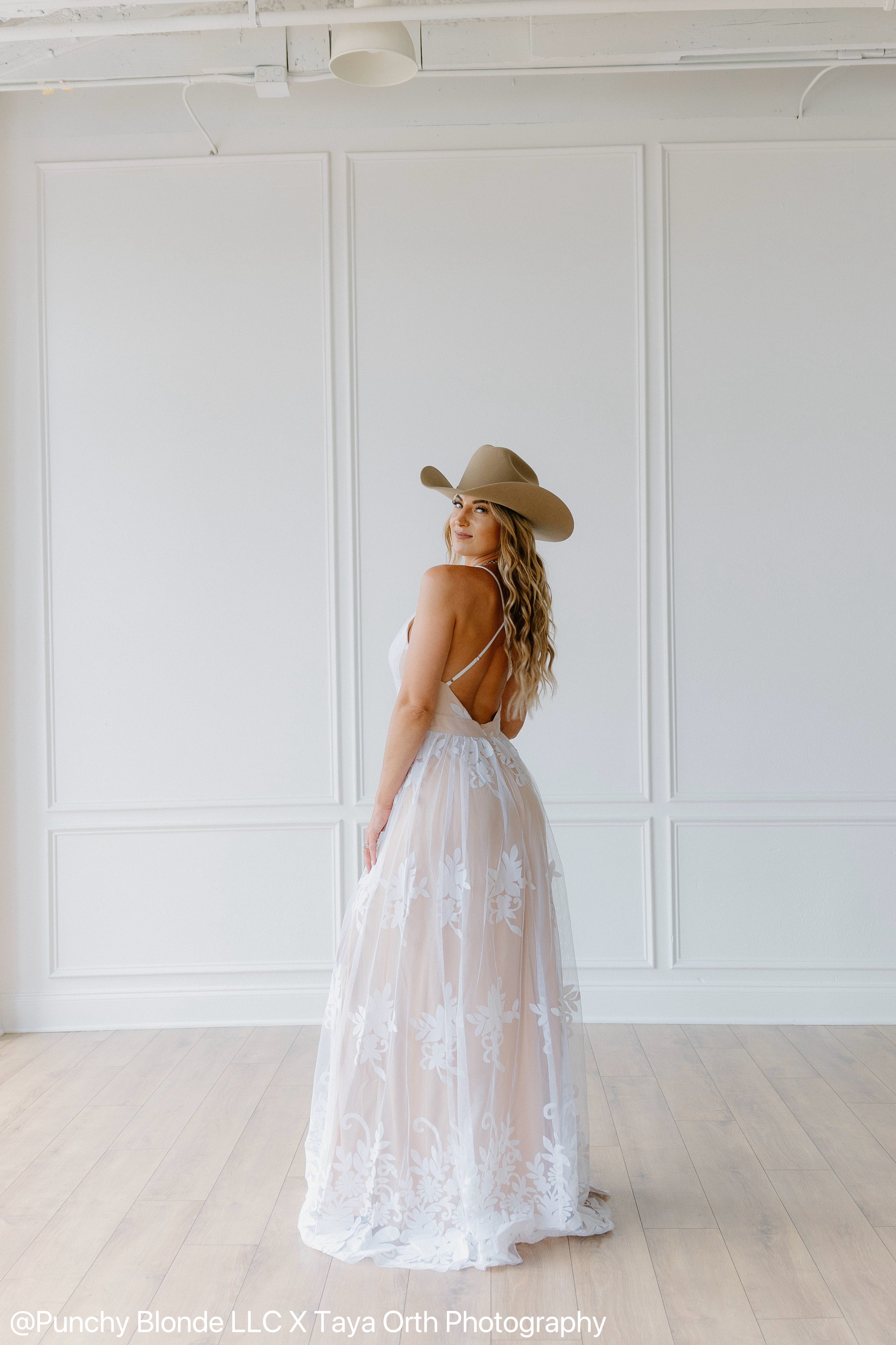 Let’s Elope Nude Lace Dress