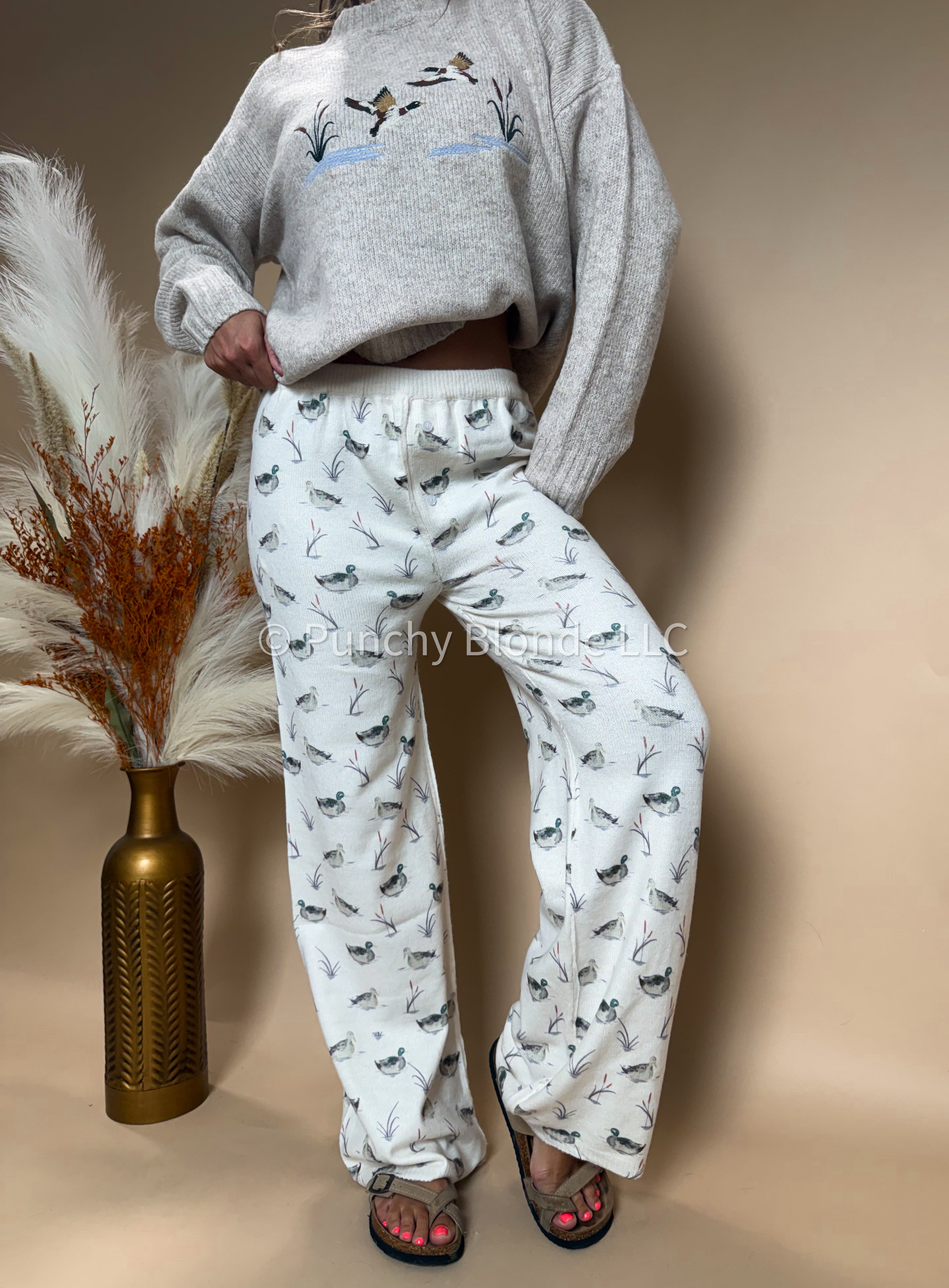 Lucky Duck Knit Pants