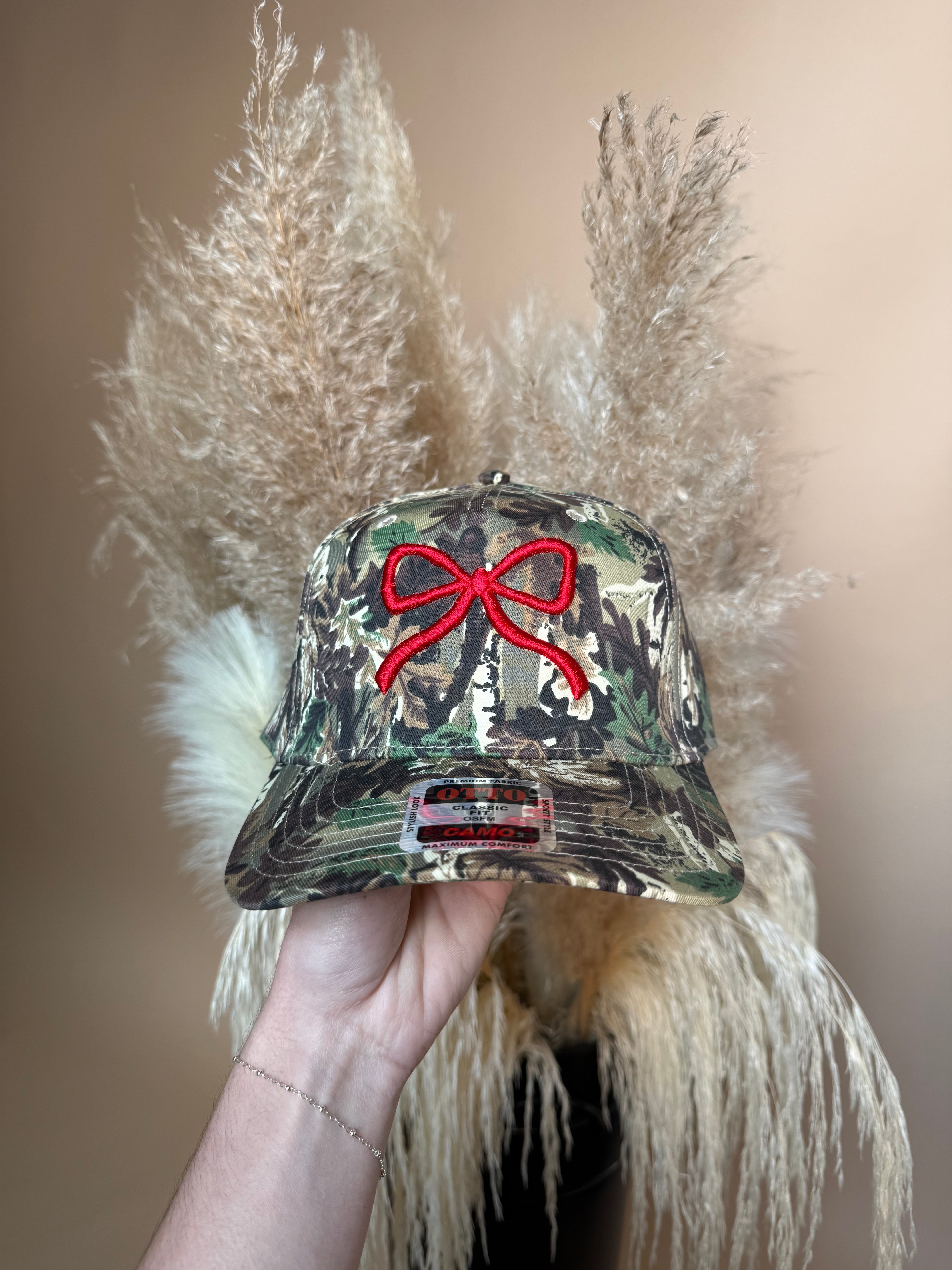 Camo Red Bow Trucker Hat