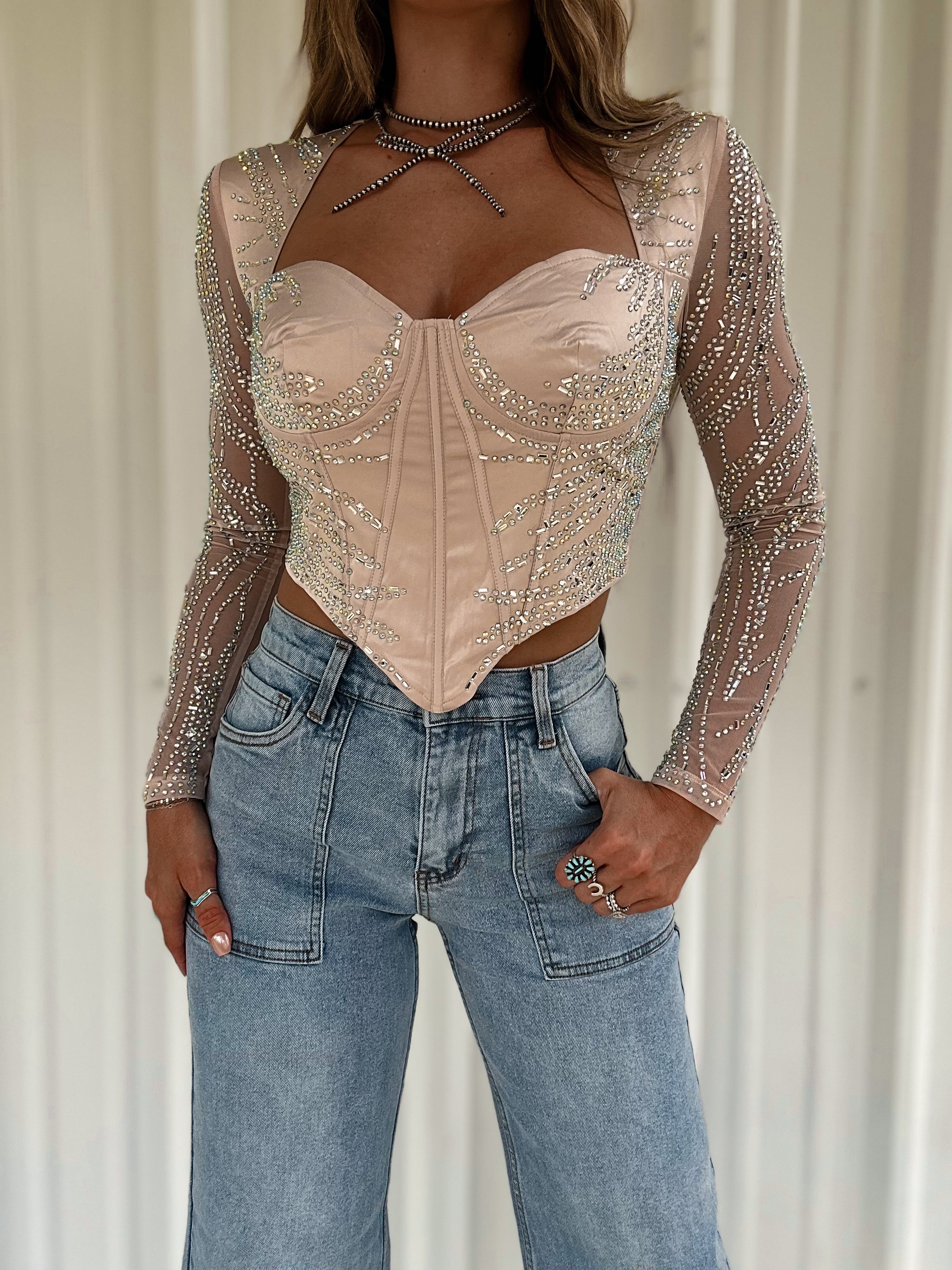 Champagne Poppin Corset Top