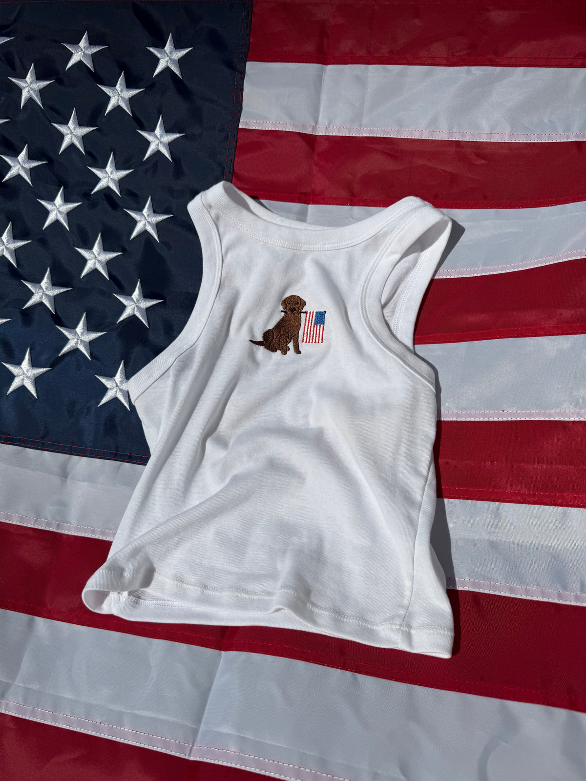 Labor Day Chocolate Labrador Tank Top