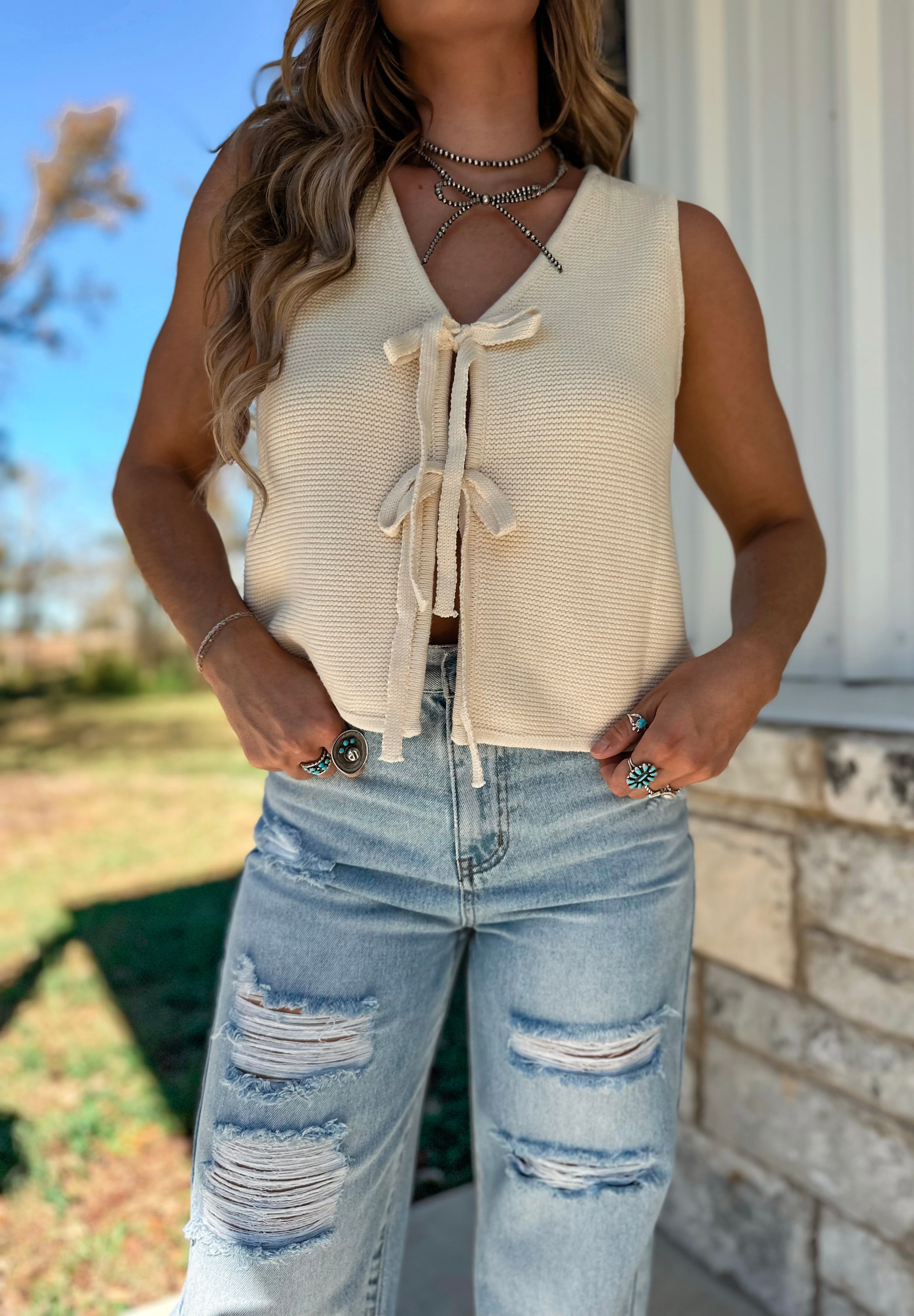 Cozy Cream Sweater Vest