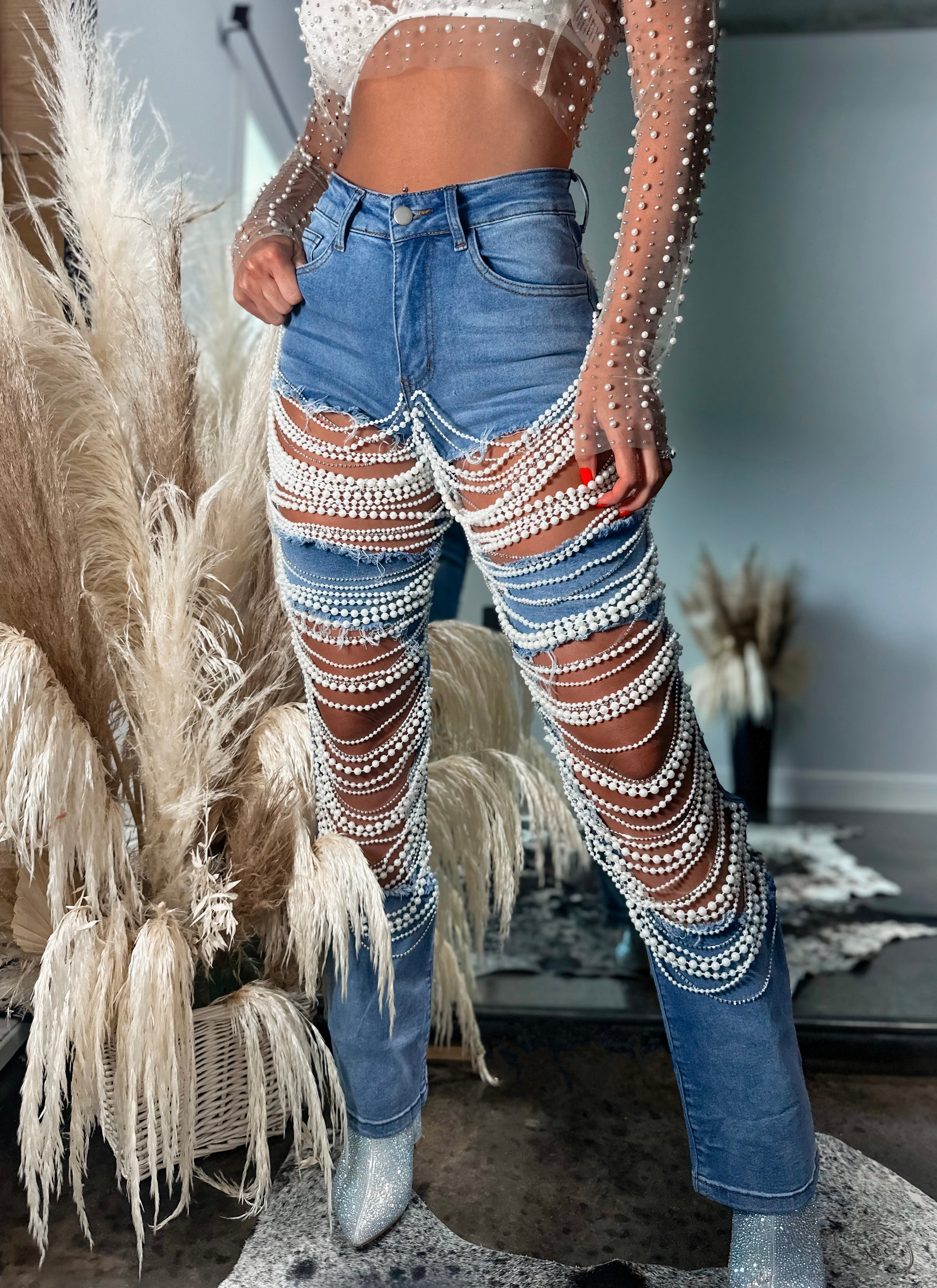 Denim Dazzle Pearl Jeans