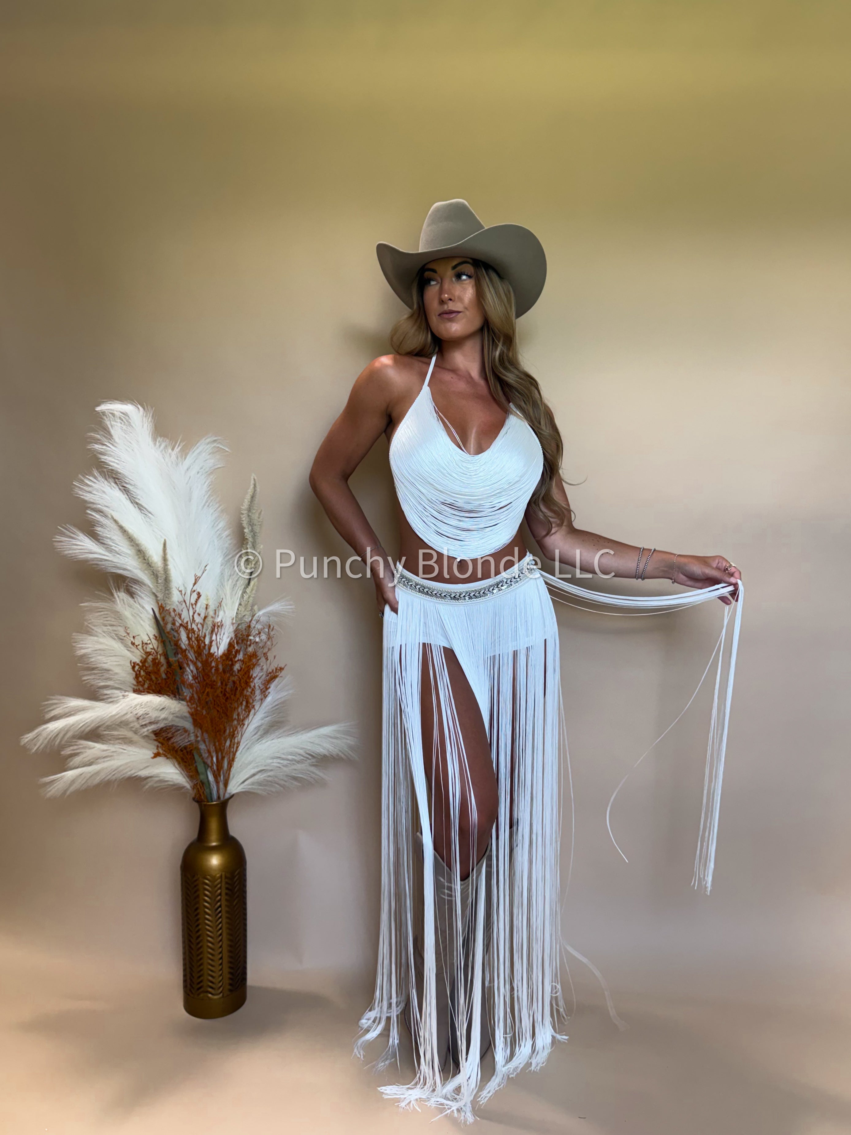 Pre Order Ships June 9th White Sands Fringe Two Piece Set