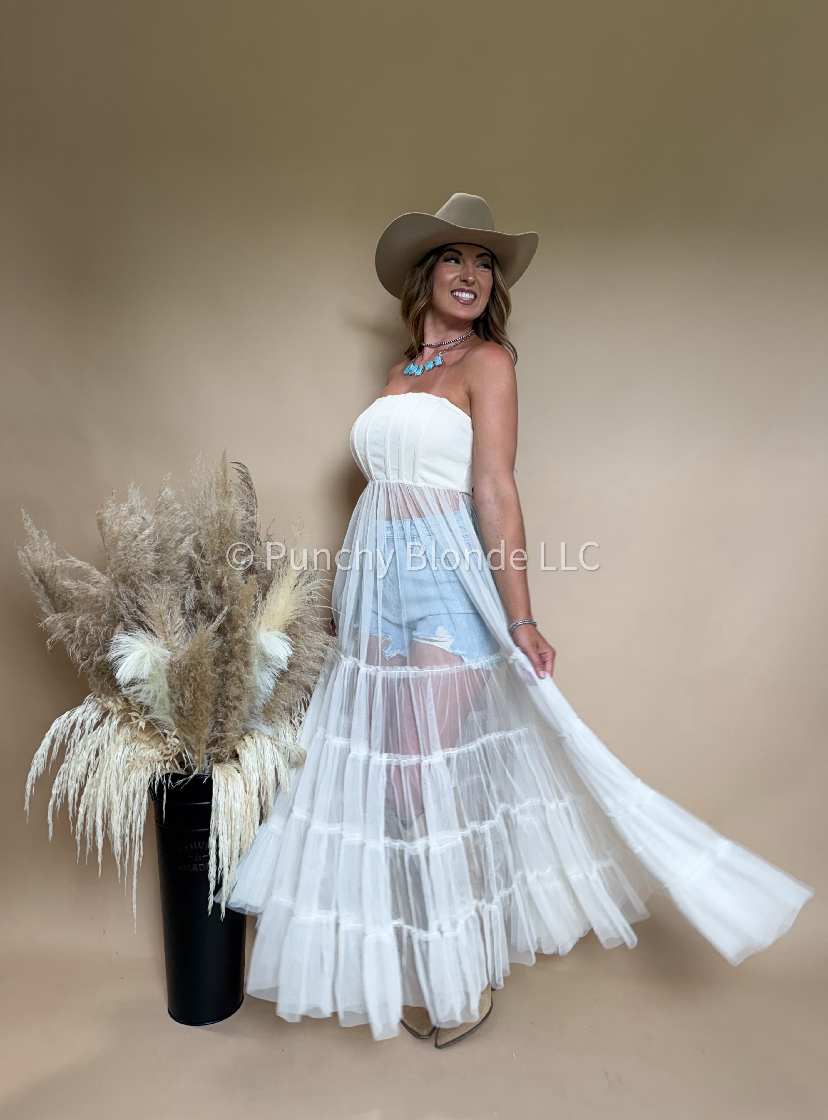 Cream Daydream Maxi Corset Top