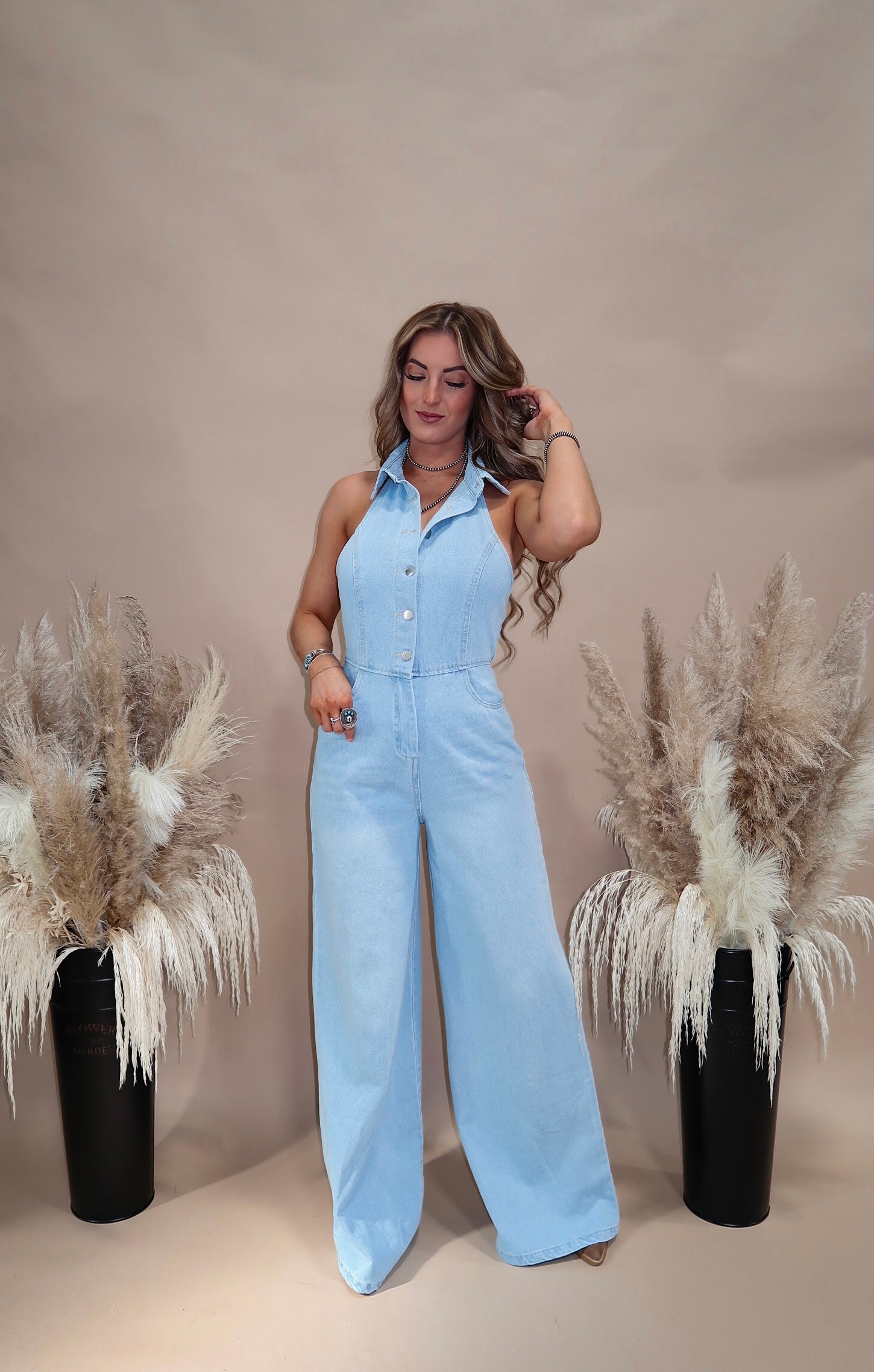 Punchy Cowgirl Halter Jumpsuit