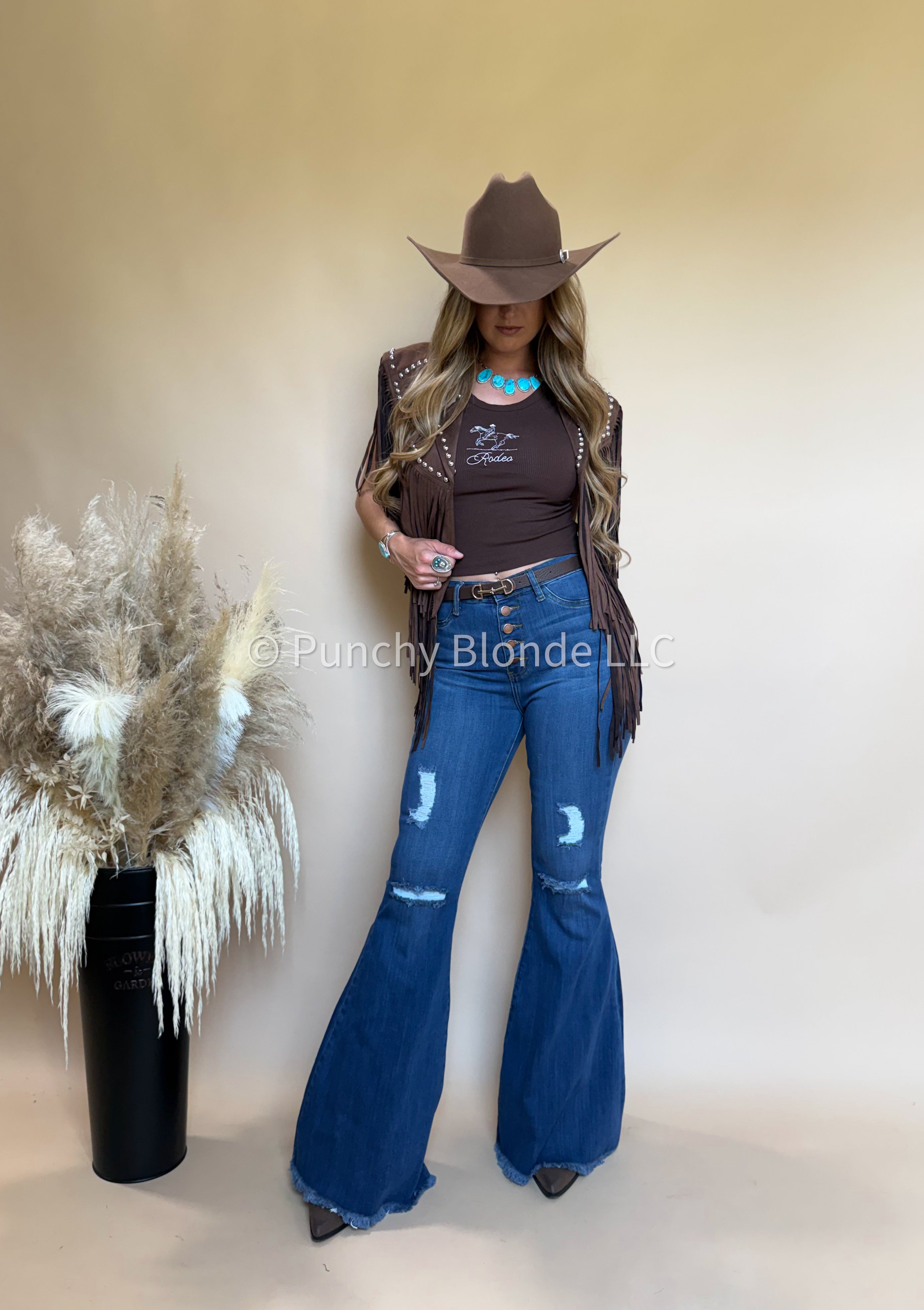 Kiss This, Cowboy Medium Dark Denim Bells