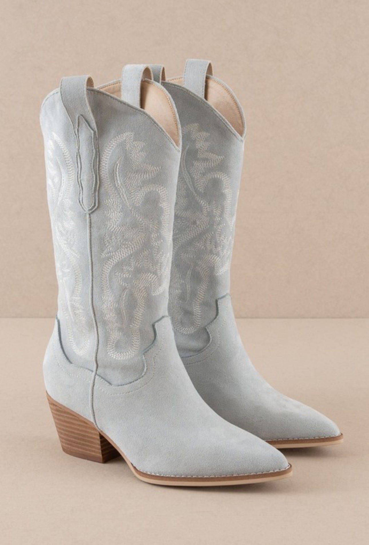 Something Blue Suede Cowgirl Boots