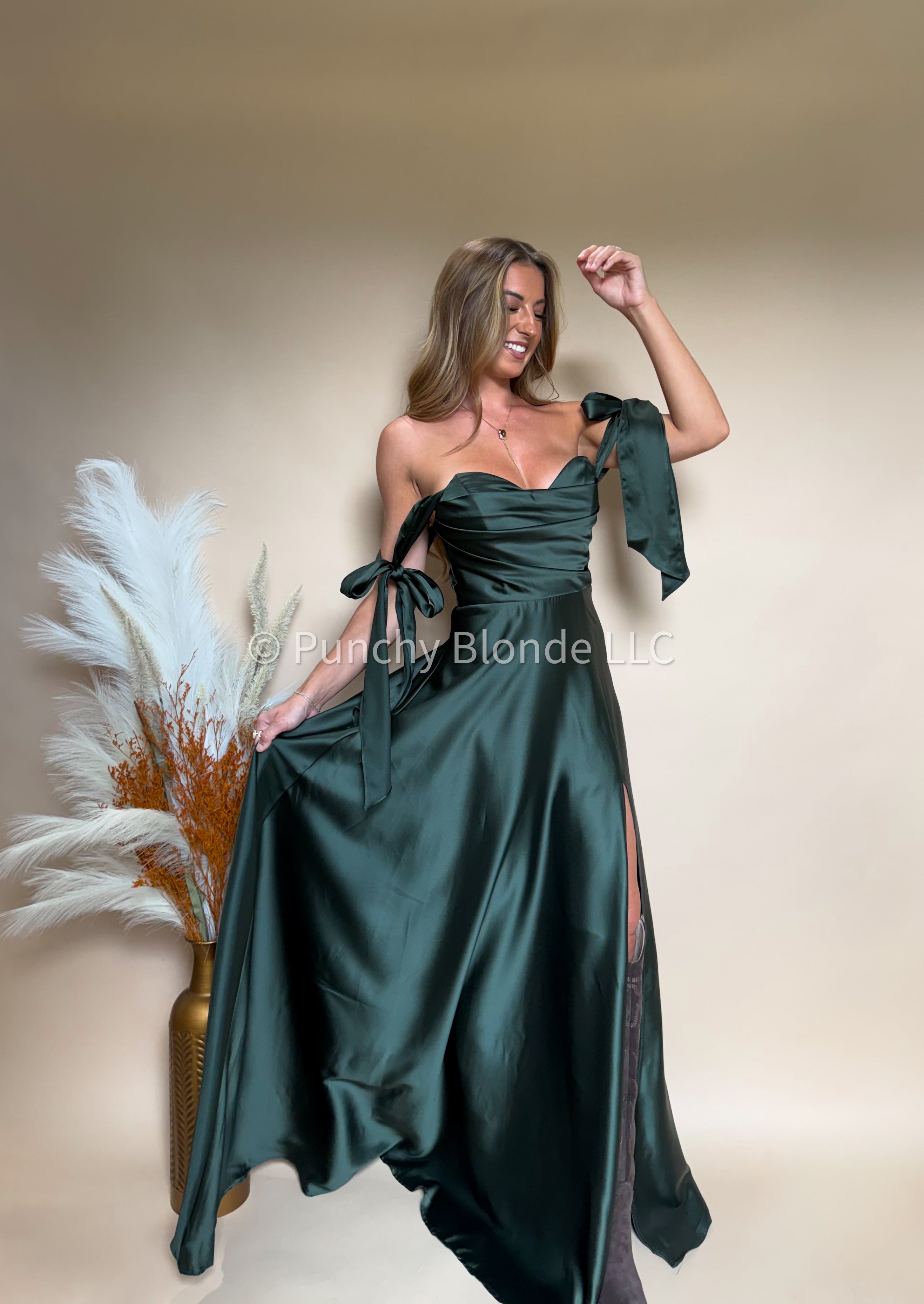 Outlaw Olive Satin Dress