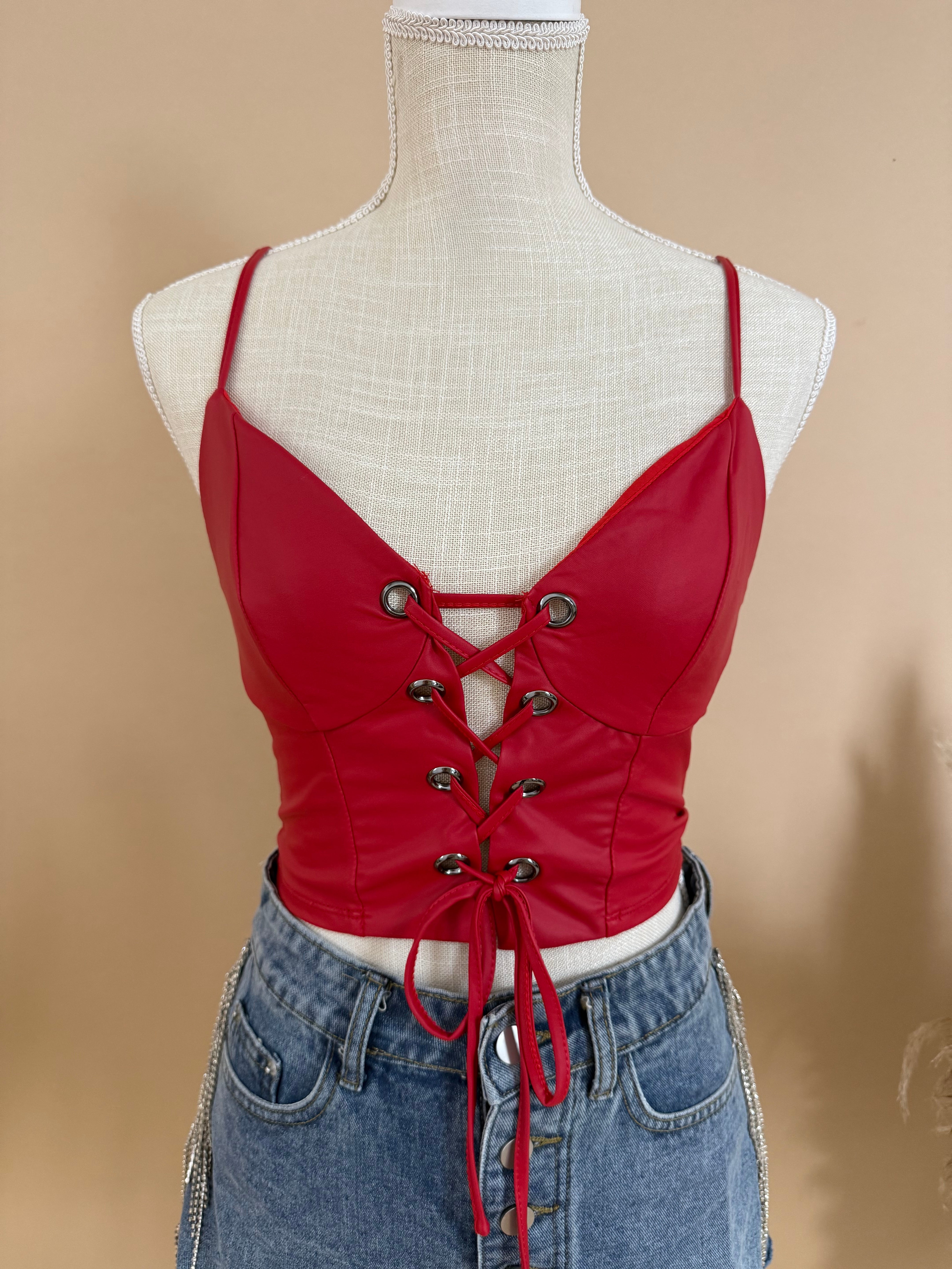 SALE Small Wanted Red Tank Top