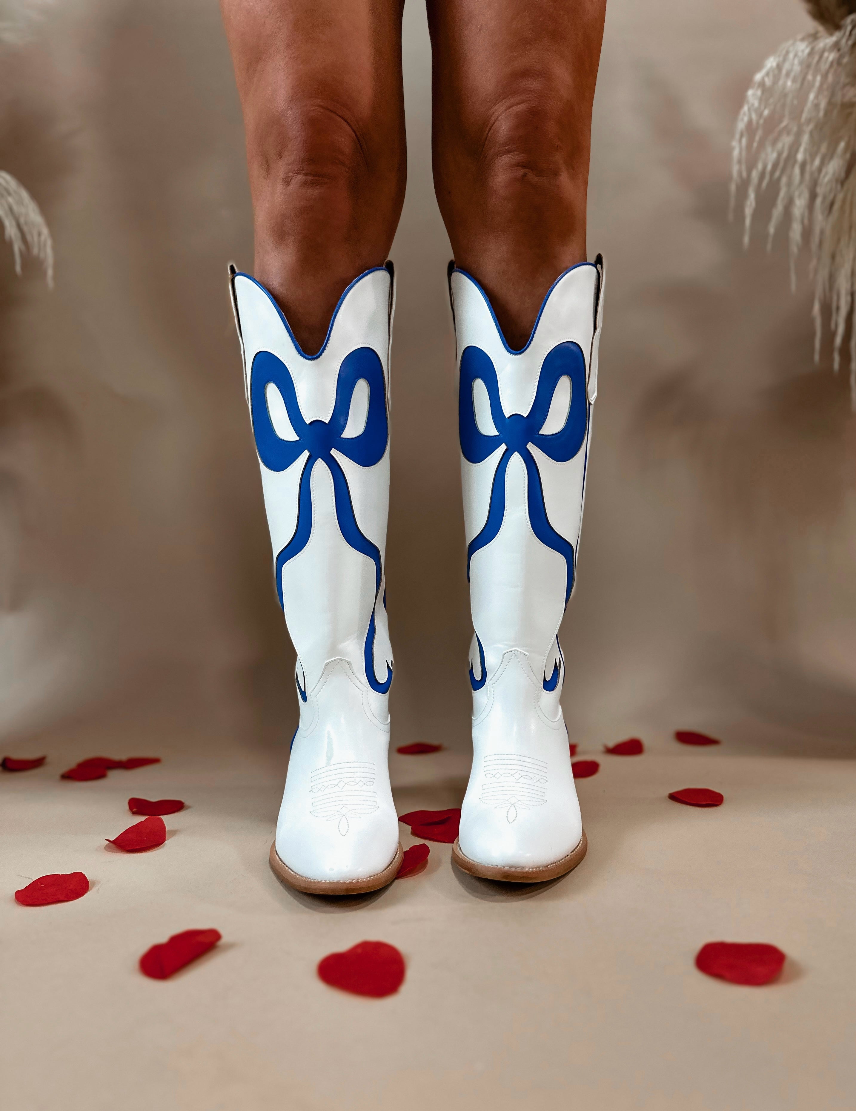 Rowdy Royal Blue Bow Boots