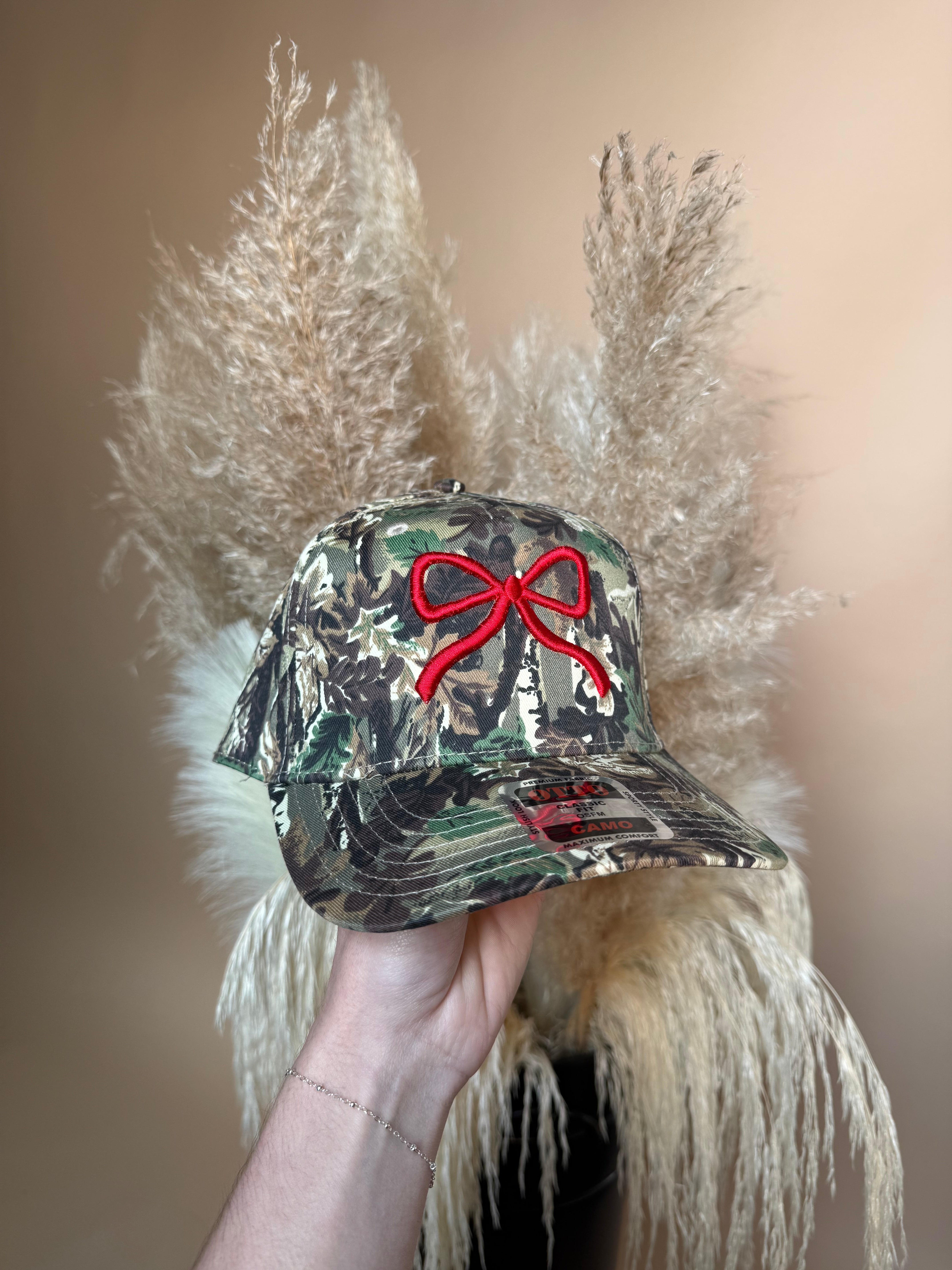 Camo Red Bow Trucker Hat