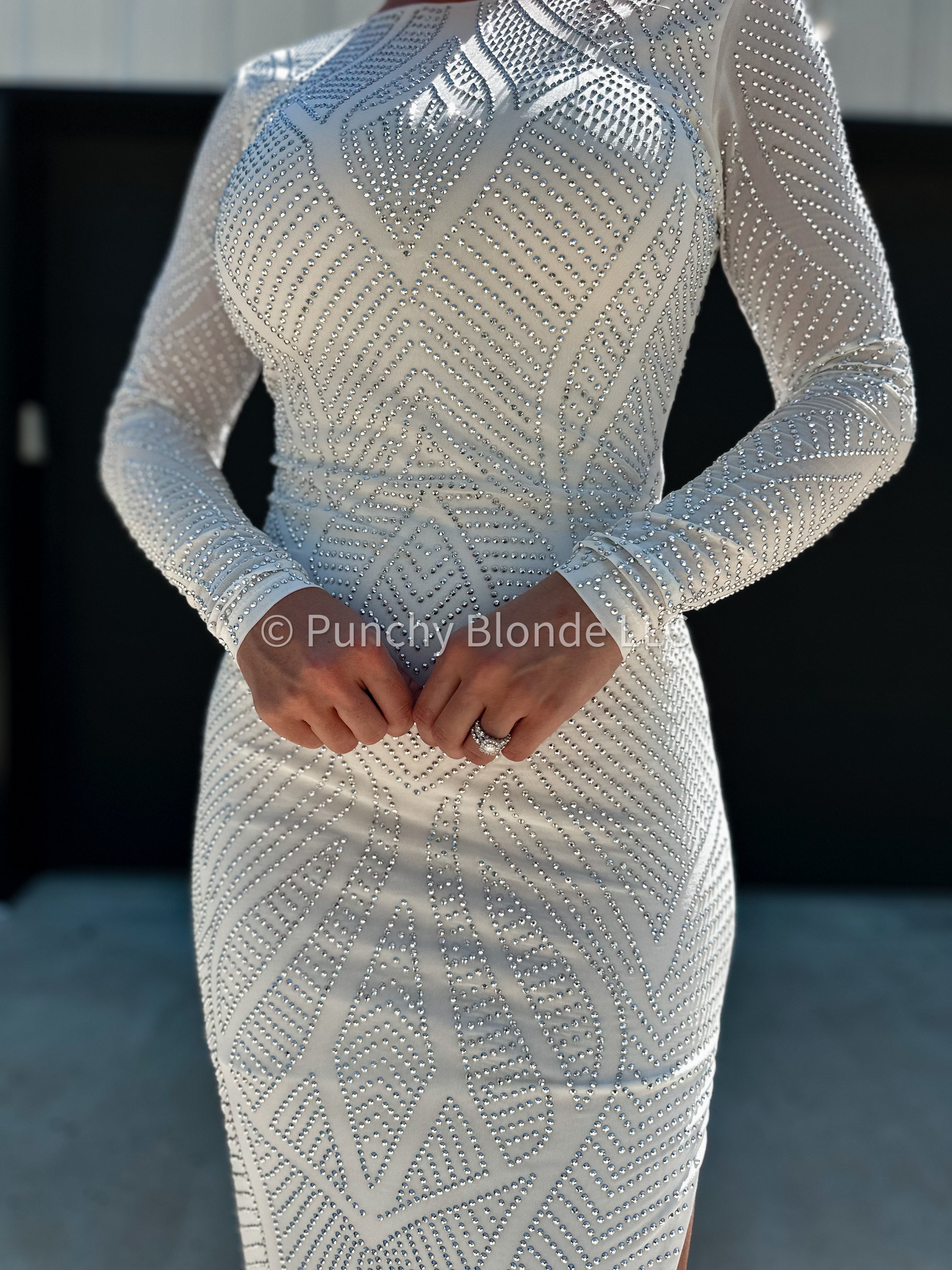 Brides Last Ride Rhinestone Dress