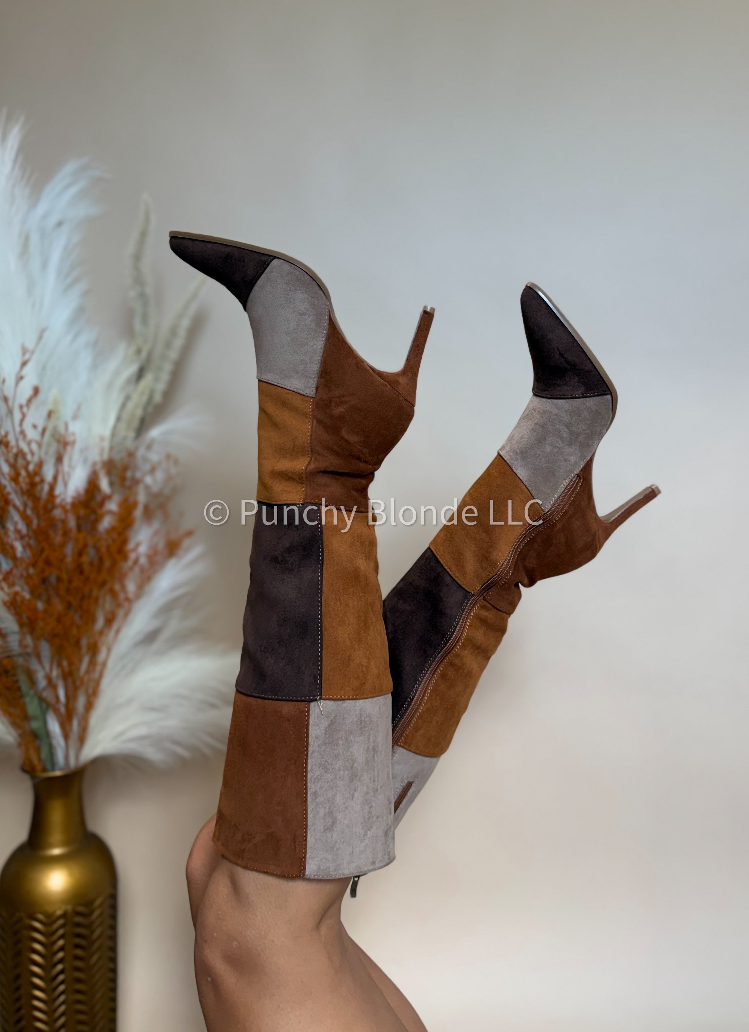 Whiskey Combo Suede Boots