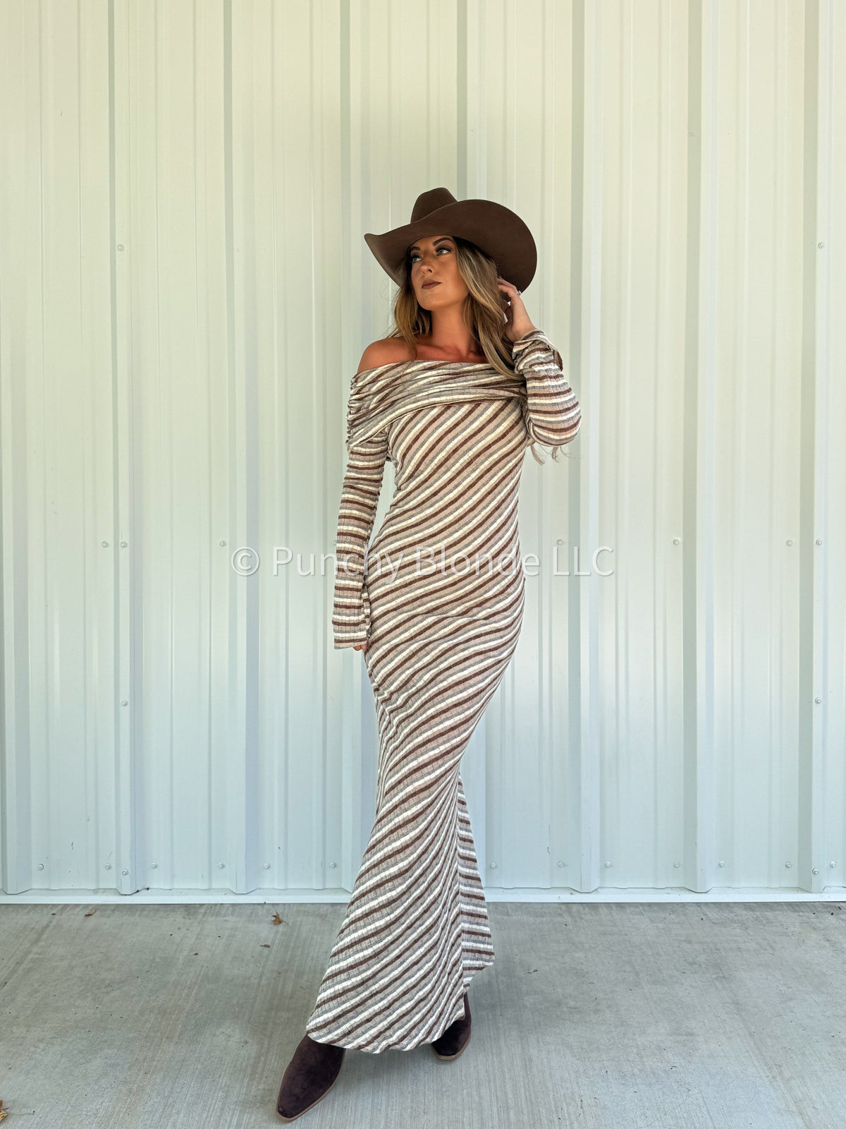 Whiskey Sunset Stripe Dress