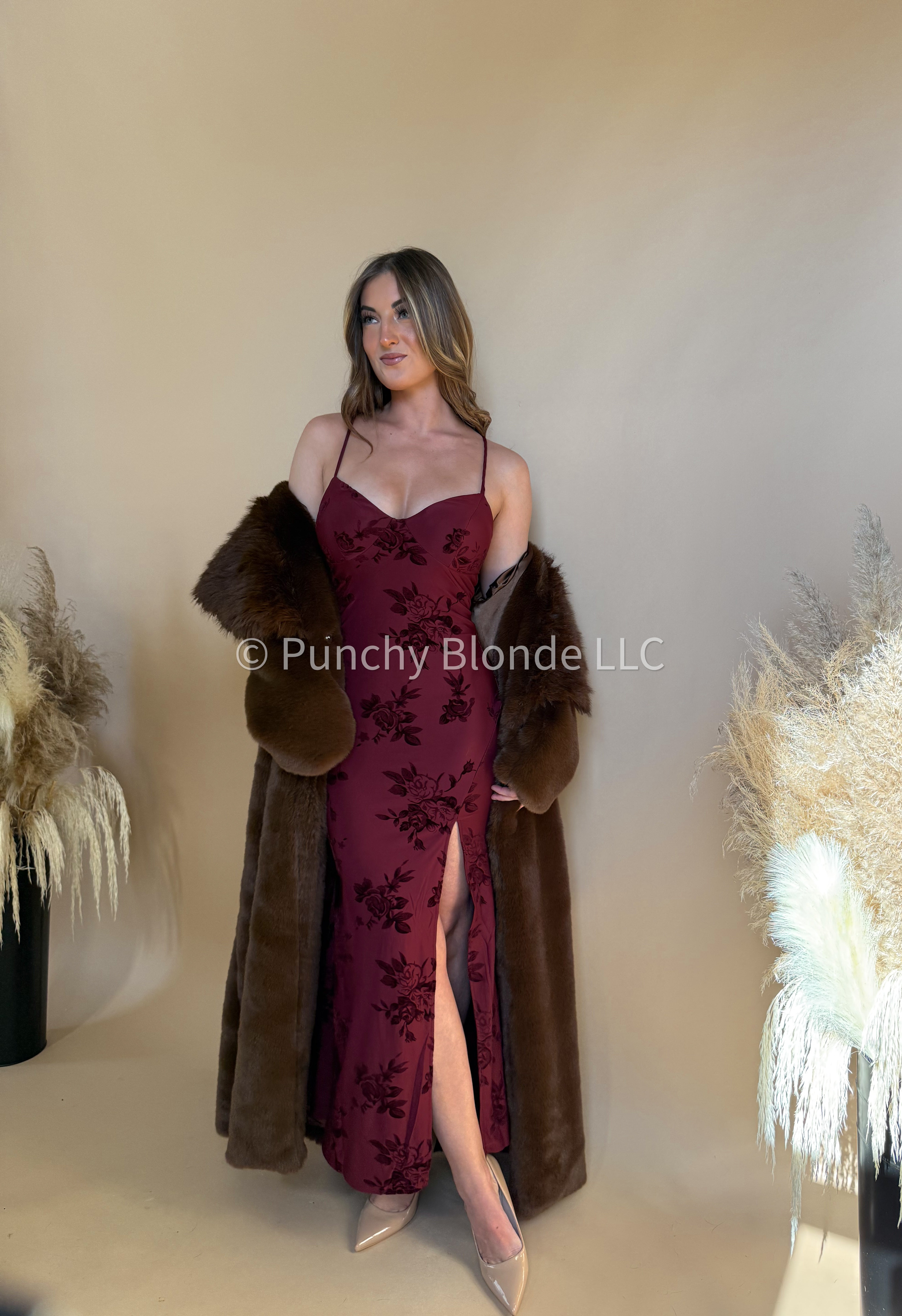 Strawberry Wine Maxi Dress - Petite